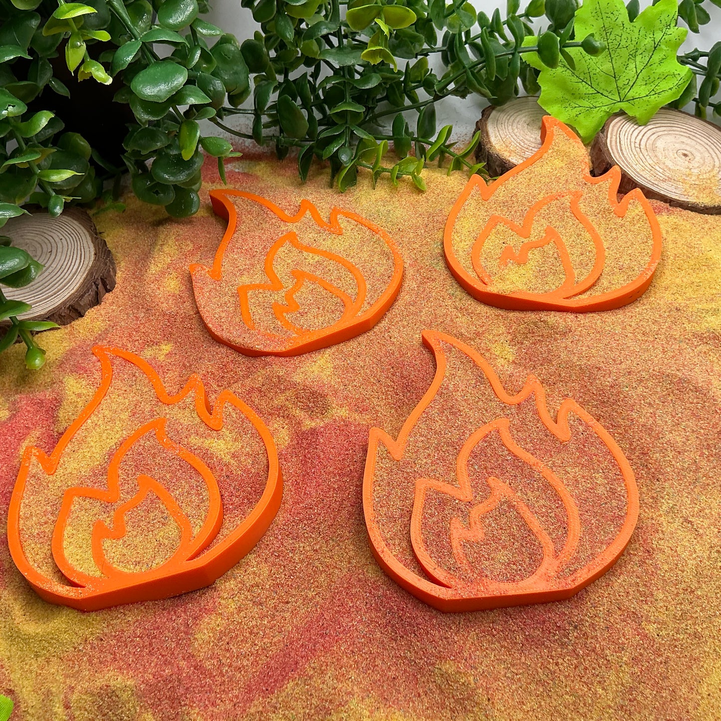 Flames Filling Tray's Montessori Sensory Bin Tools Eco-Friendly 3D Printed Fire  - View 6