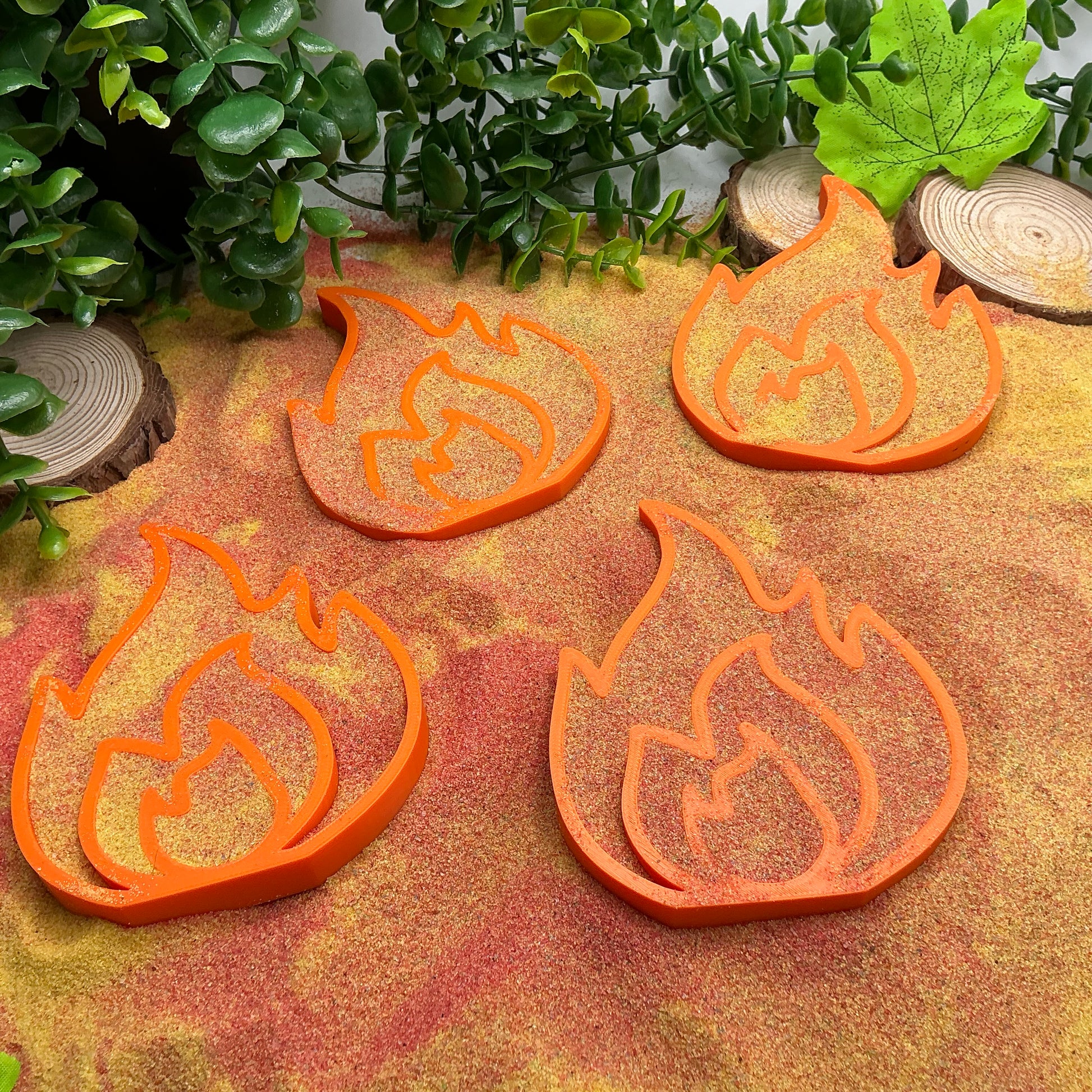 Flames Filling Tray's Montessori Sensory Bin Tools Eco-Friendly 3D Printed Fire  - View 6