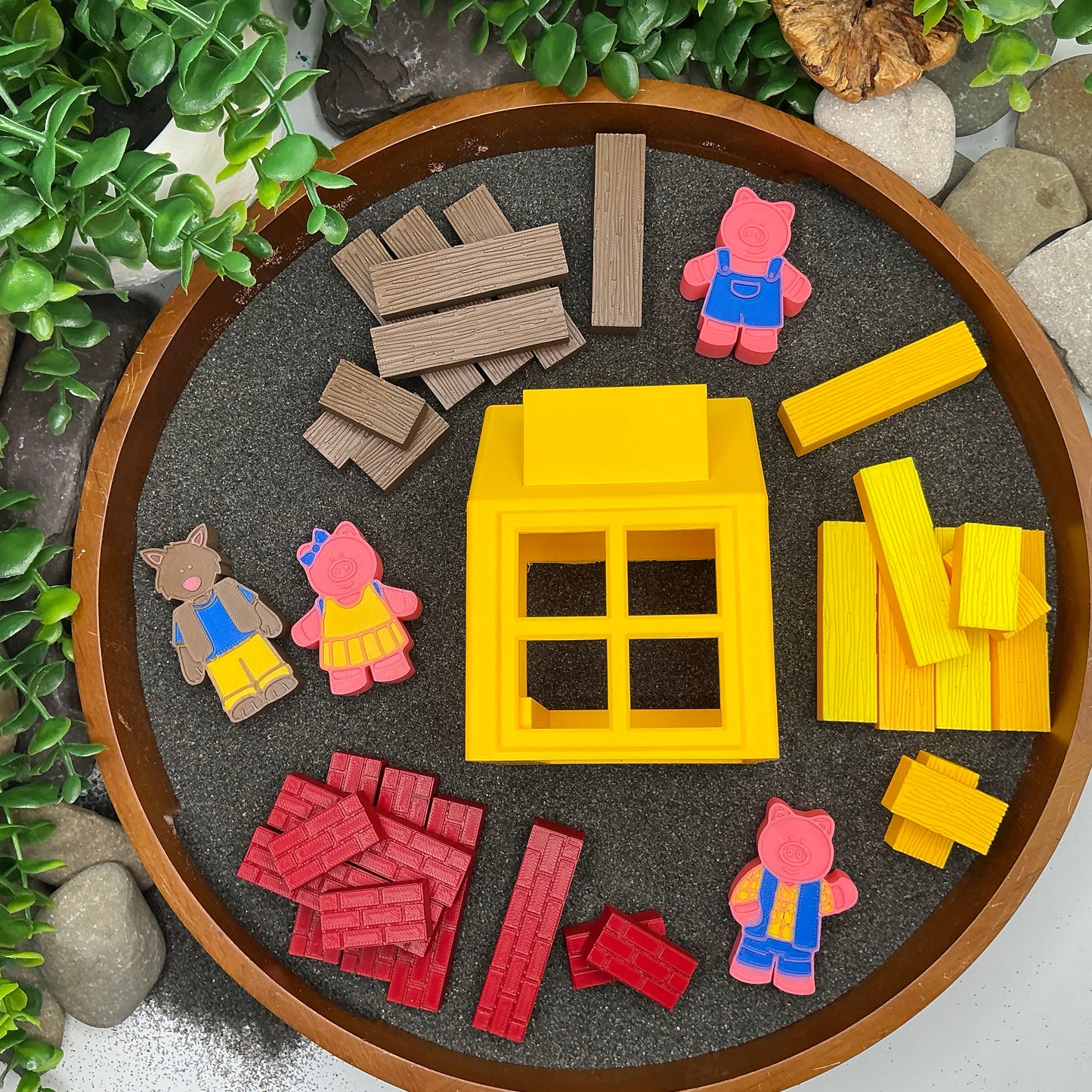 Three Little Pigs Story telling set 3D Printed Toys Eco - Friendly