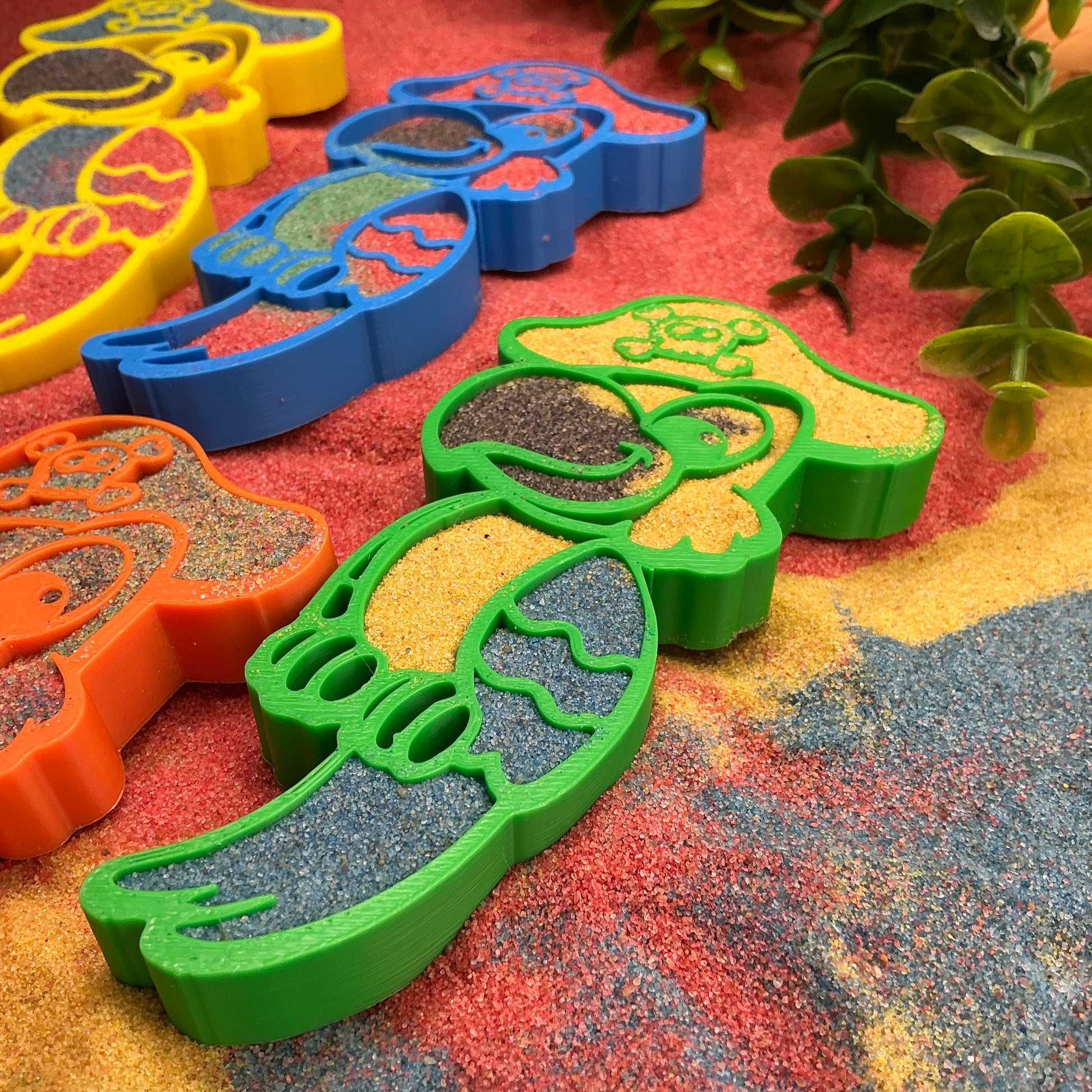 Parrot 3D Printed Sensory Filling Tray's Colourful Parrots 5 Piece Set Eco Frien - View 8
