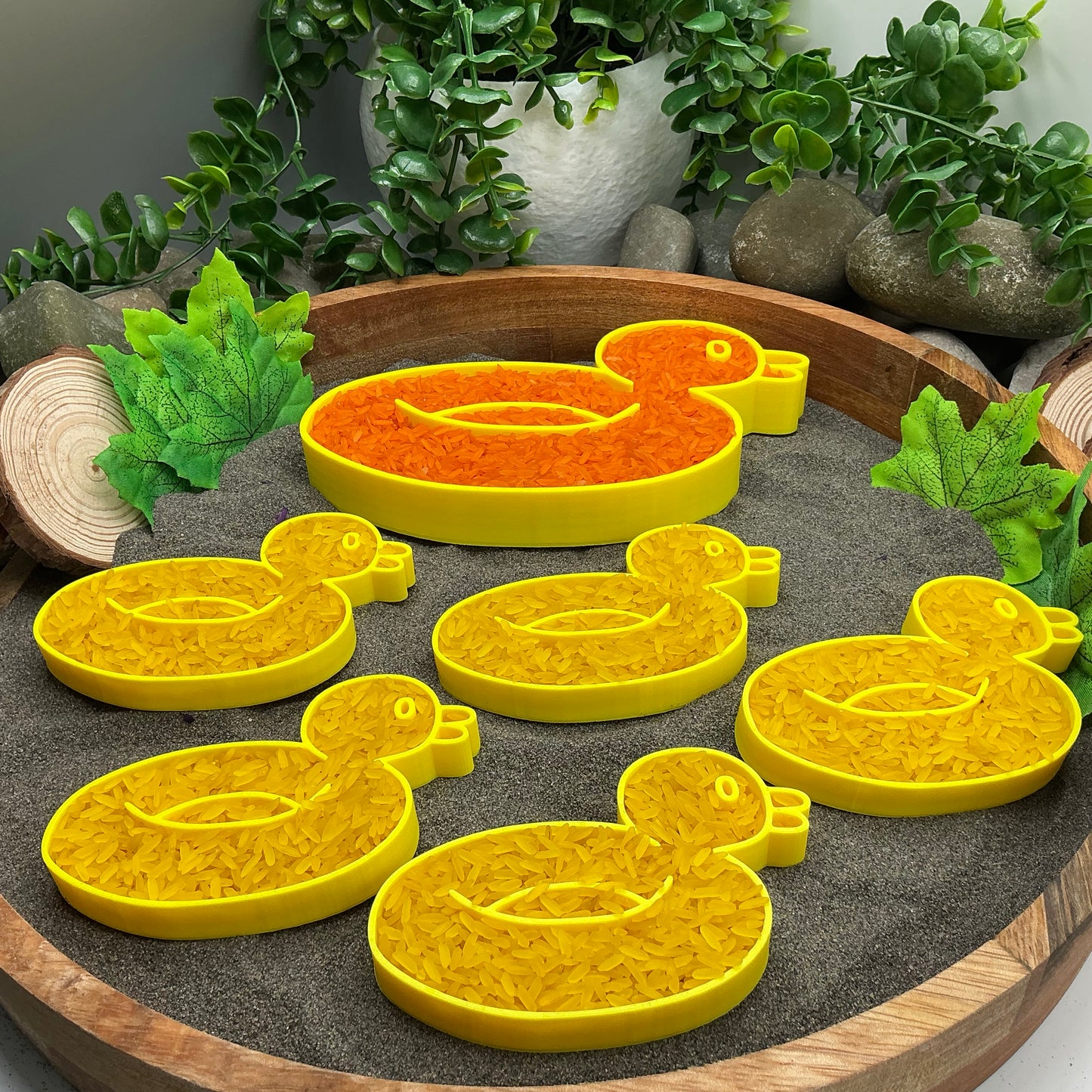 Five Little Ducks Sensory Tray Set 6 Piece Set Eco-Friendly 3D Printed Nursery Rhyme Activity