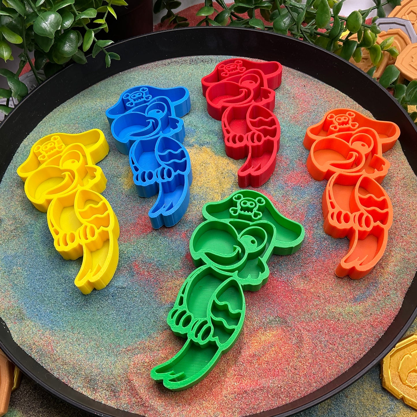 Parrot 3D Printed Sensory Filling Tray's Colourful Parrots 5 Piece Set Eco Frien - Main Product Image