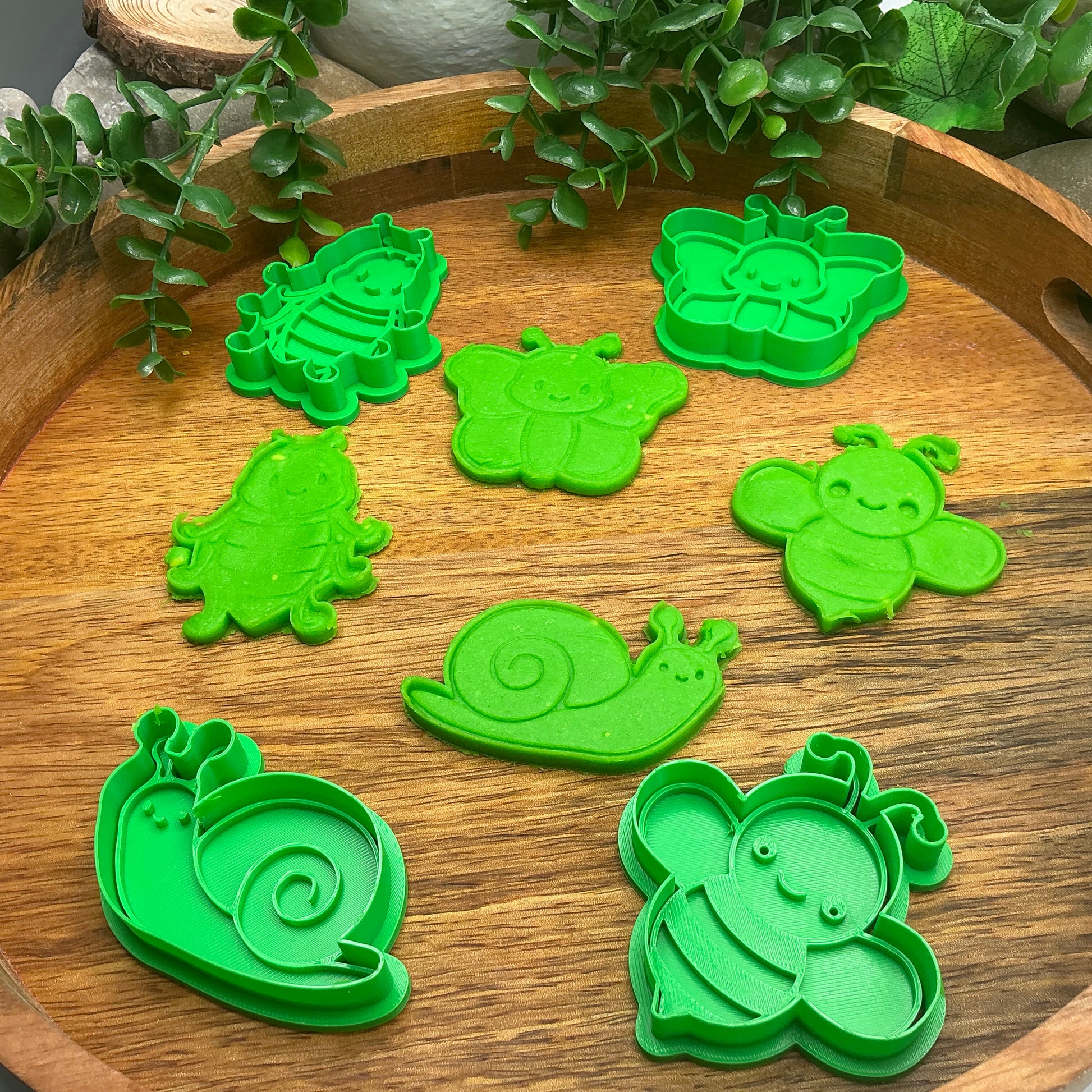 3D-printed spring garden insects play dough cookie cutter set - 4 piece with bee, butterfly, snail and ladybug - view 12 of 13