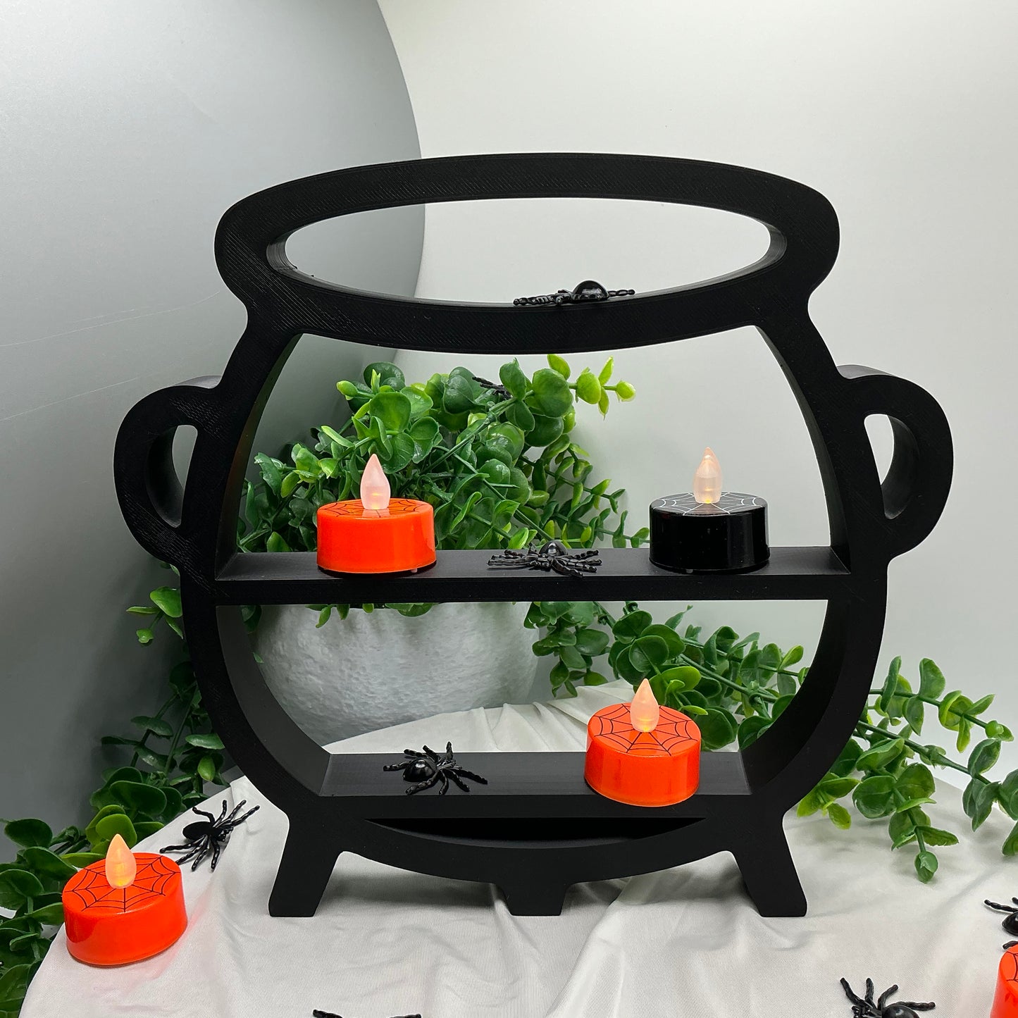 Halloween mini shelves set Cauldron, Pumpkin & Witches Hat