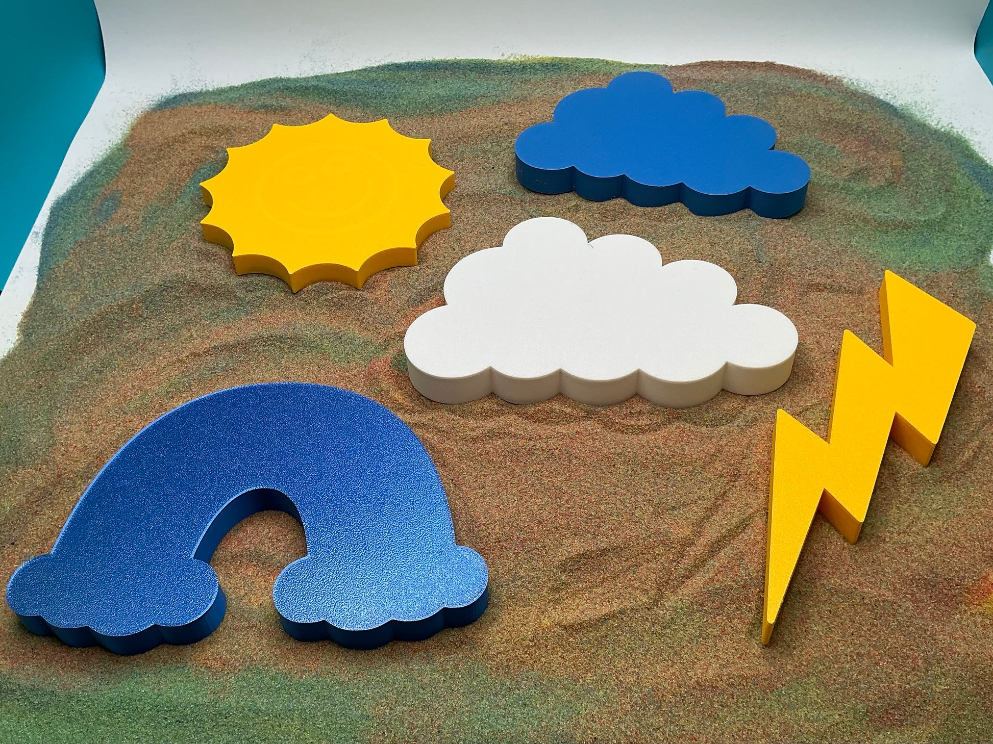 Weather Sensory Filling Trays | Choose Sun, Clouds, Rainbow or Lightning Eco-Fri - Detail Shot