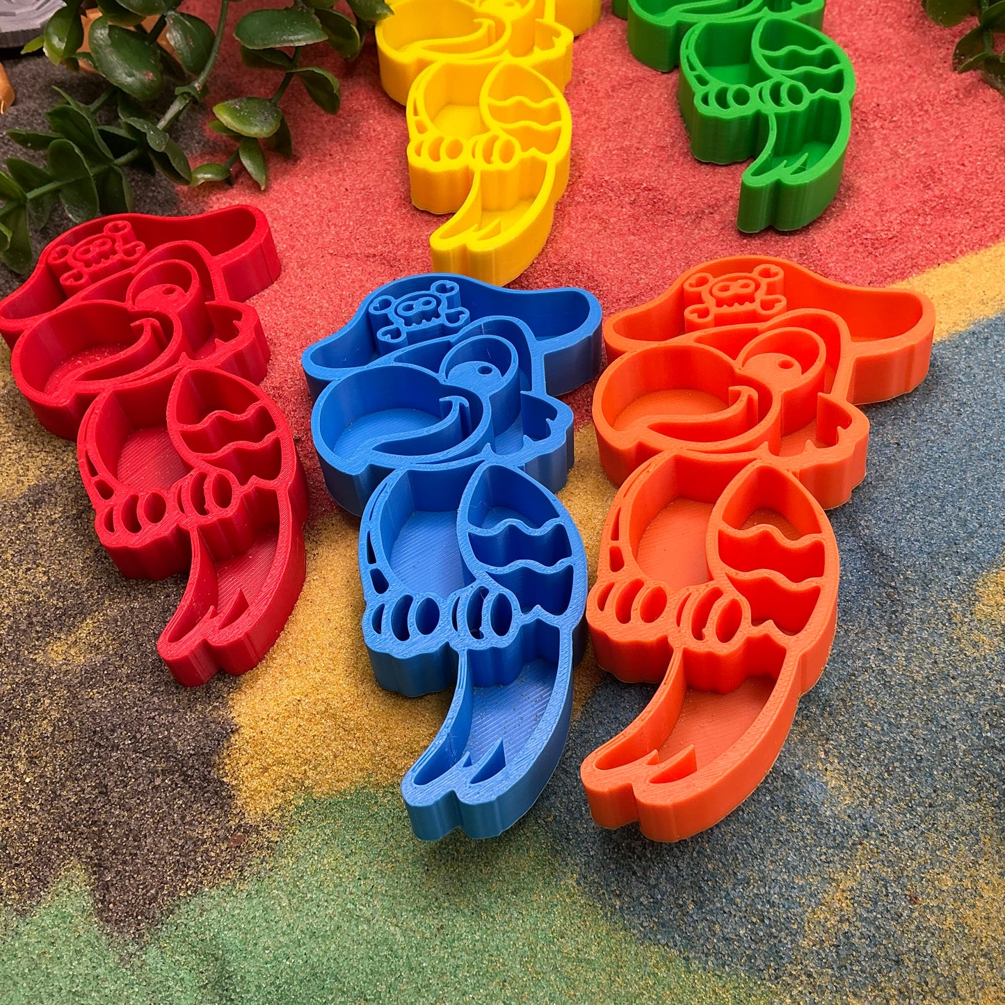 Parrot 3D Printed Sensory Filling Tray's Colourful Parrots 5 Piece Set Eco Frien - View 5