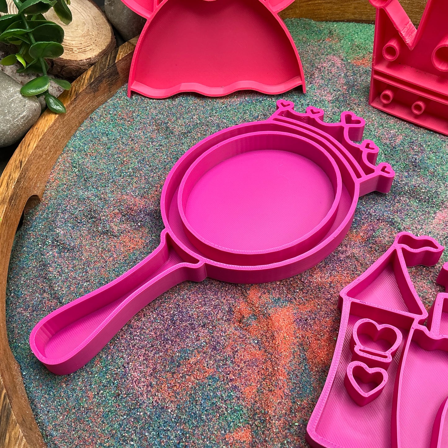 Princess theme fill shapes 4 piece set princess castle crown & mirror