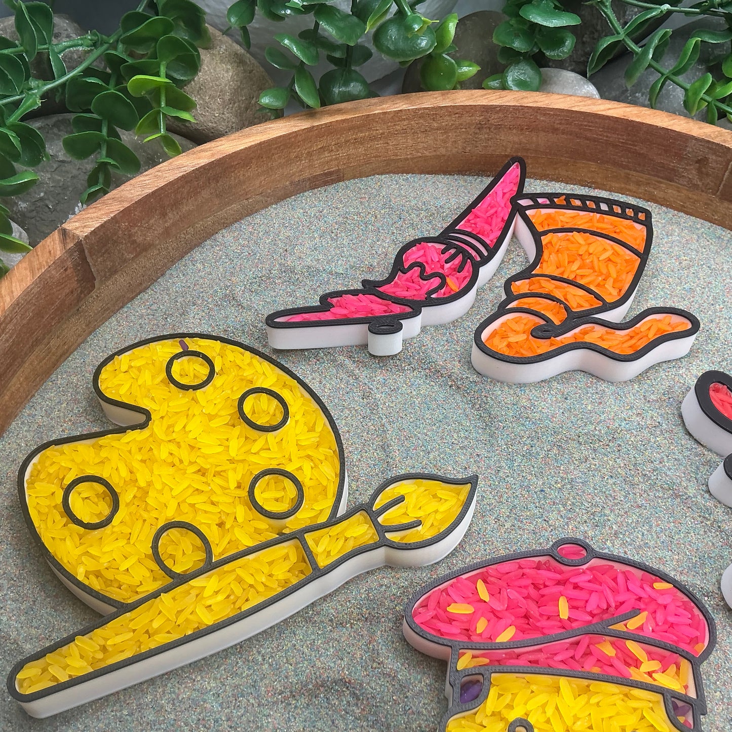 3D-printed play artist sensory filling tray, 4-piece art-themed set for sand and rice tuff trays - view 14 of 15
