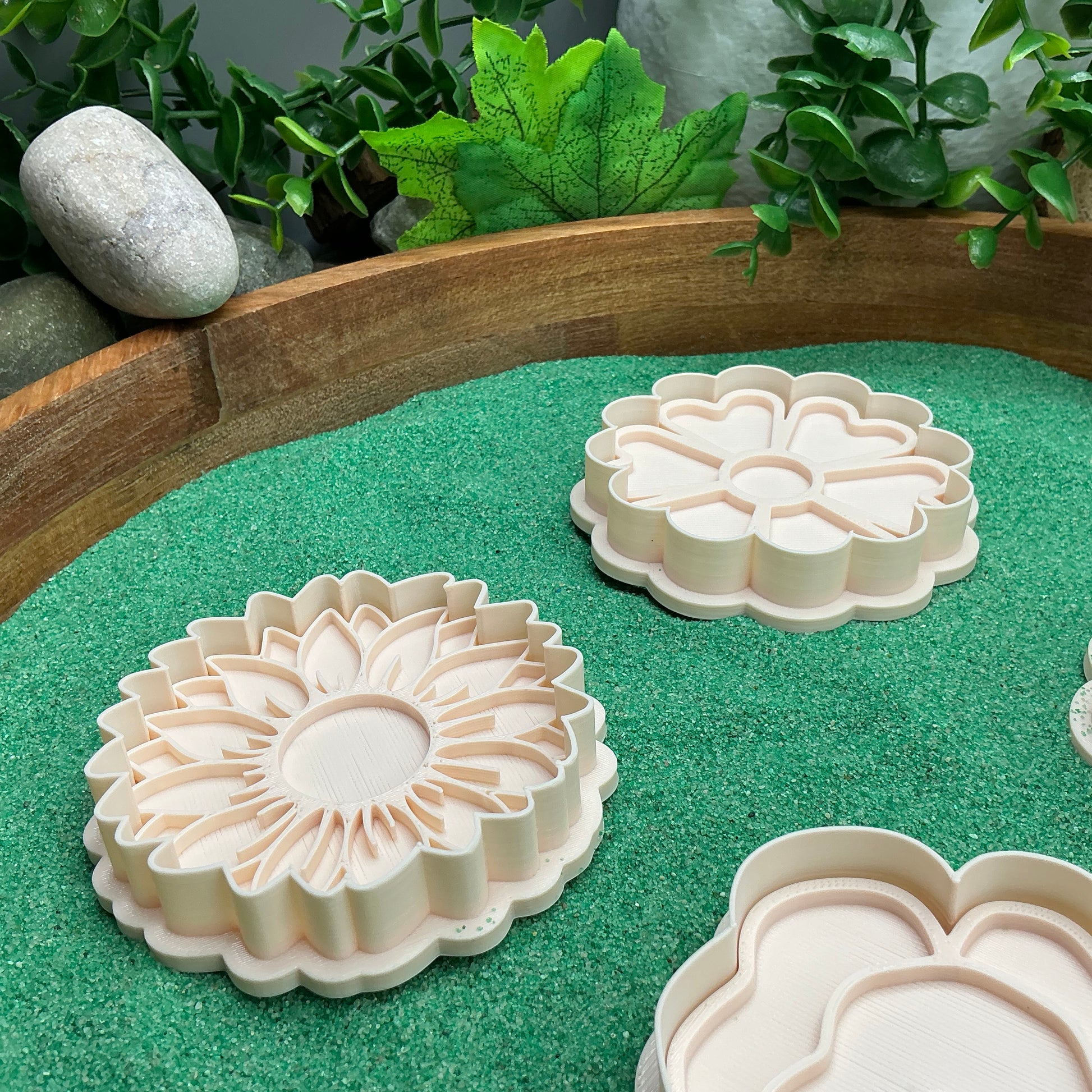 3D-printed flower garden play dough cookie cutter set - 4 piece mini meadow starter set - view 8 of 11