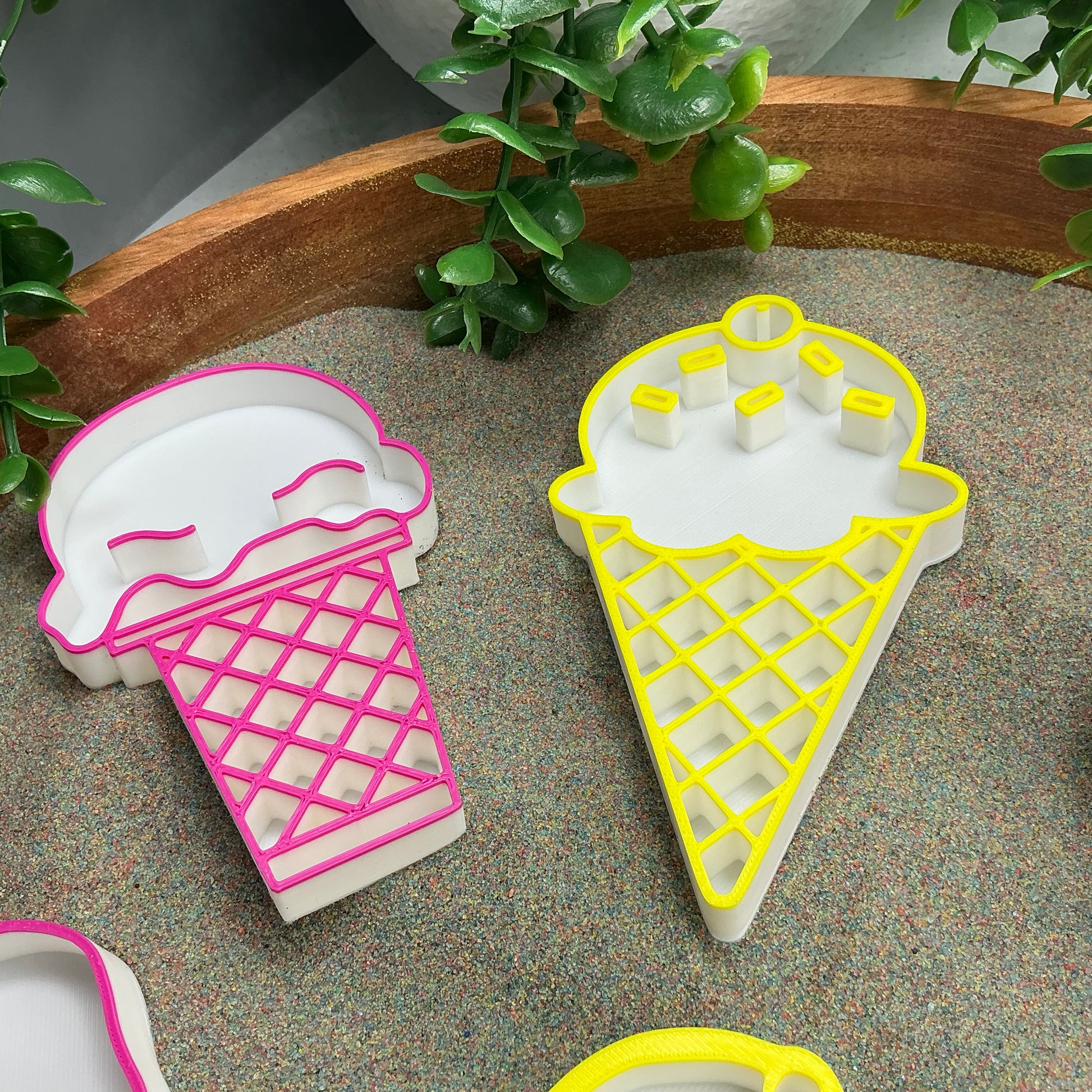 3D-printed summer ice cream sensory filling tray, 6-piece set for sand and rice tuff trays - view 3 of 11