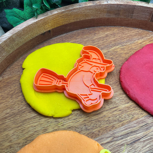 3D-printed witch Halloween play dough cookie cutter set - 4 piece (witch on broom, cauldron, hat and poison bottle) - view 2 of 15
