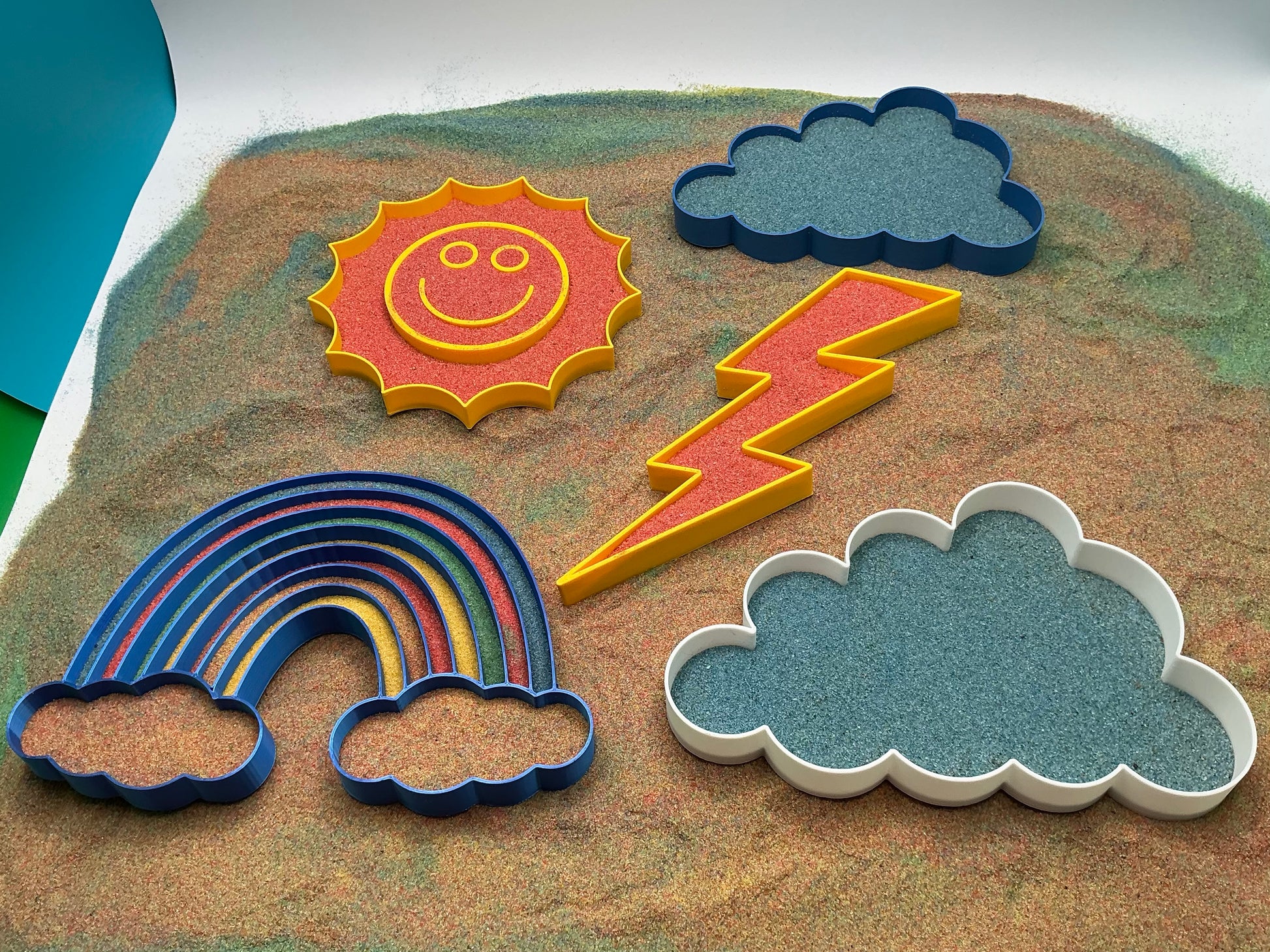 Weather Sensory Filling Trays | Choose Sun, Clouds, Rainbow or Lightning Eco-Fri - View 9