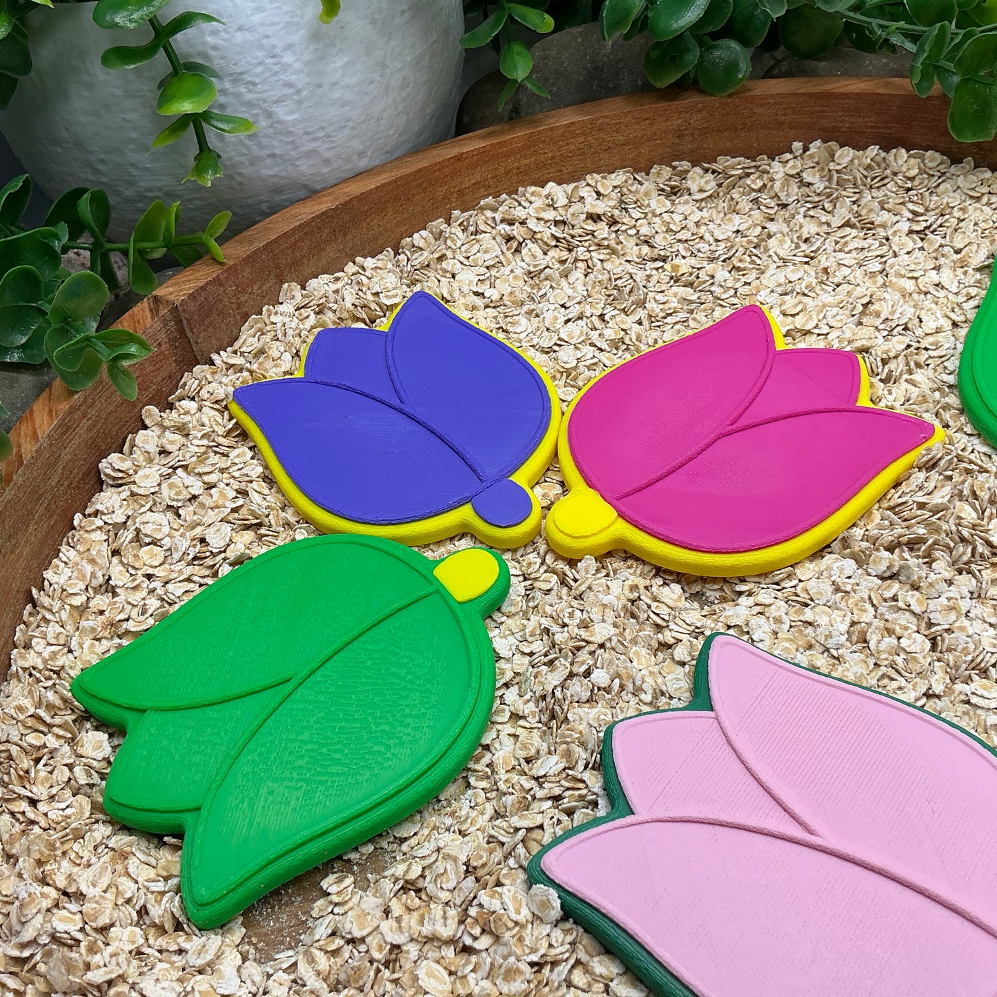 Flower cookies 6 piece set kitchen role play pretend food play