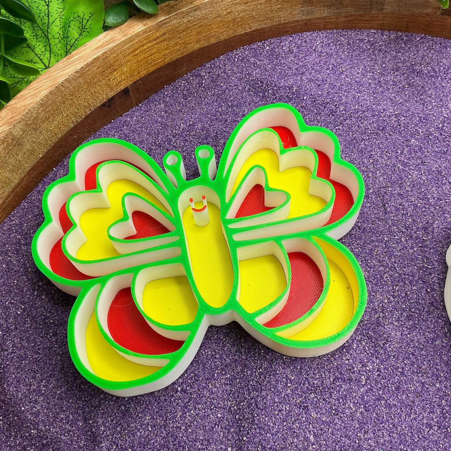 3D-printed butterfly life cycle sensory fill shape set - 3 piece with cocoon, caterpillar and butterfly - view 6 of 13
