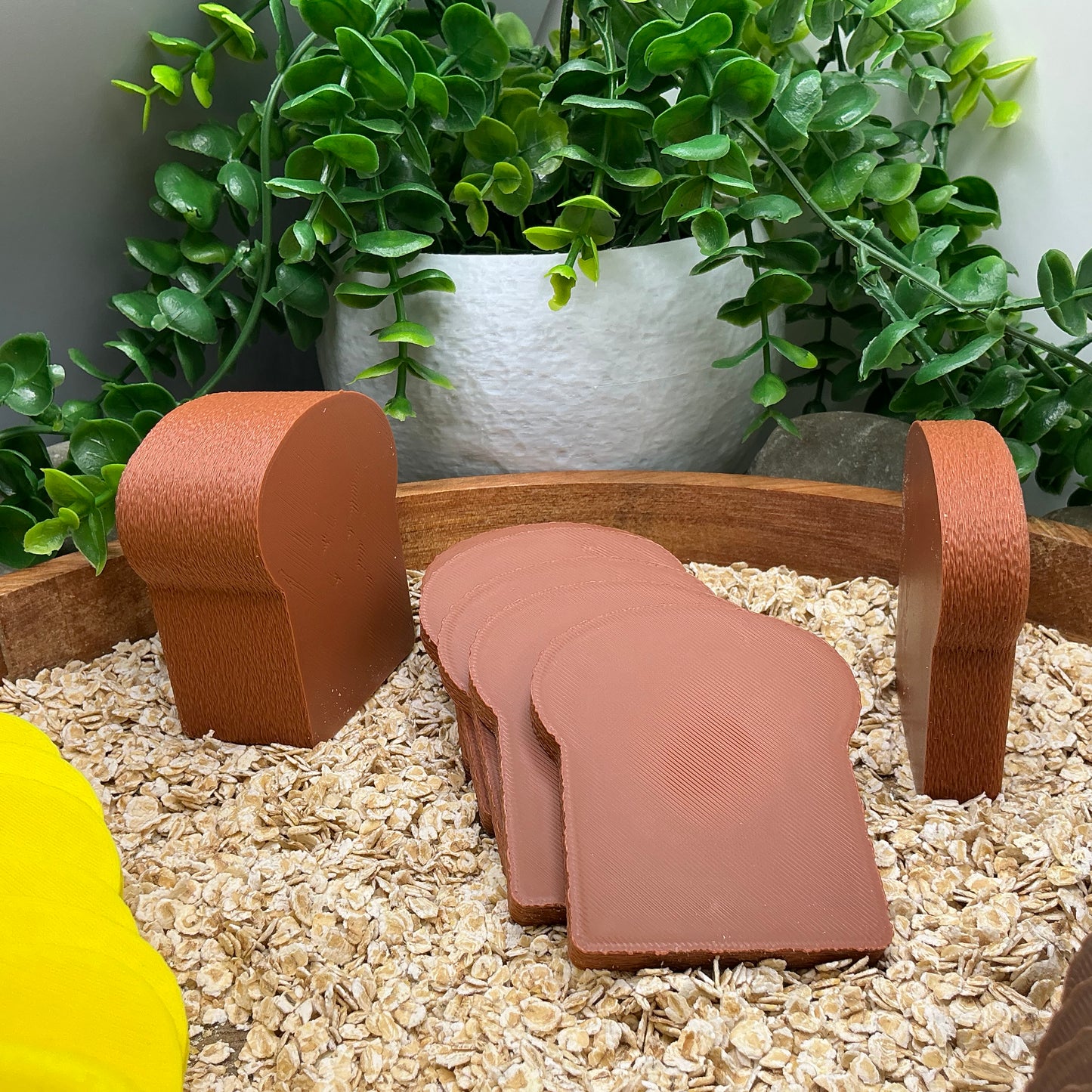 Pretend role play kitchen food, a loaf of bread bakery set up