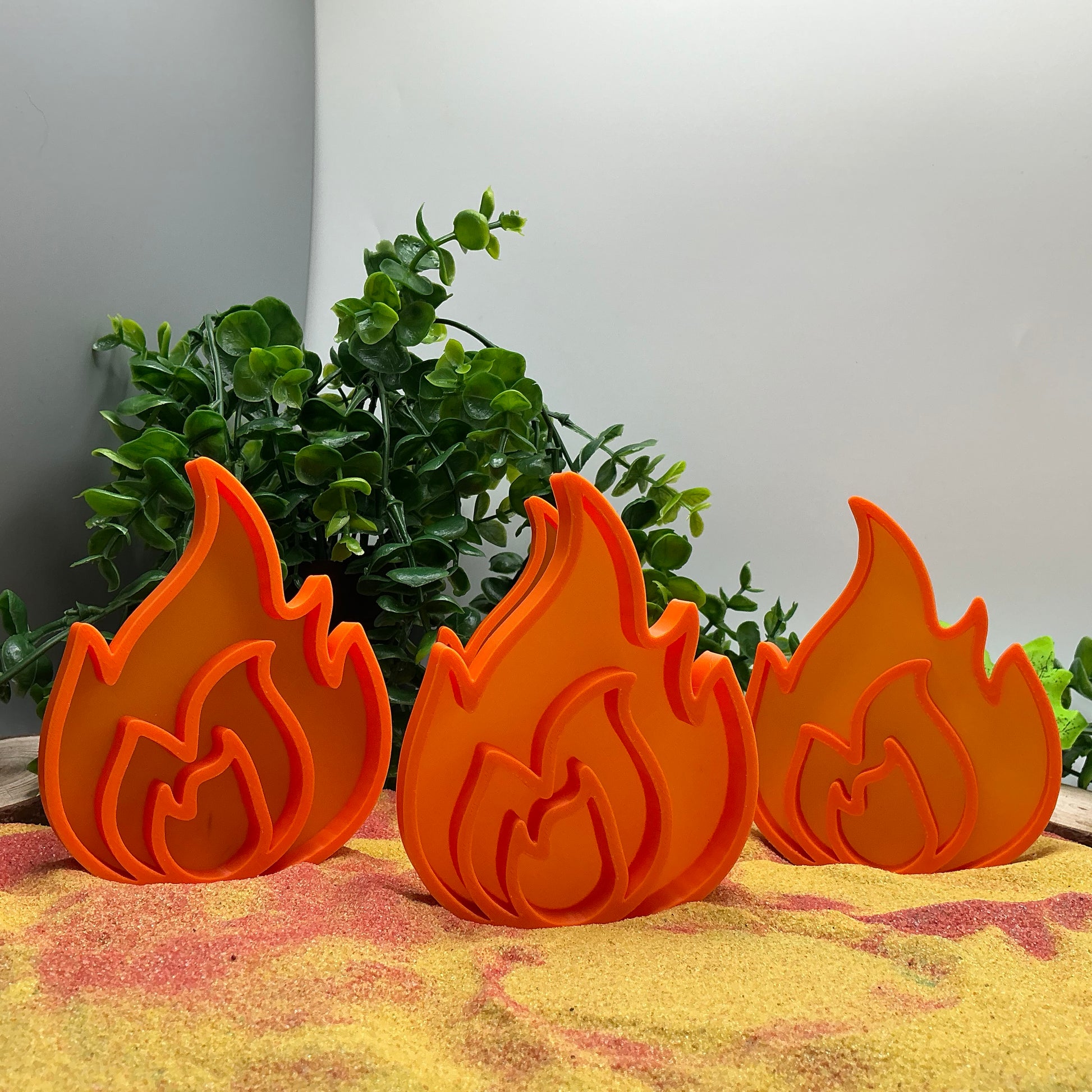 Flames Filling Tray's Montessori Sensory Bin Tools Eco-Friendly 3D Printed Fire  - View 7