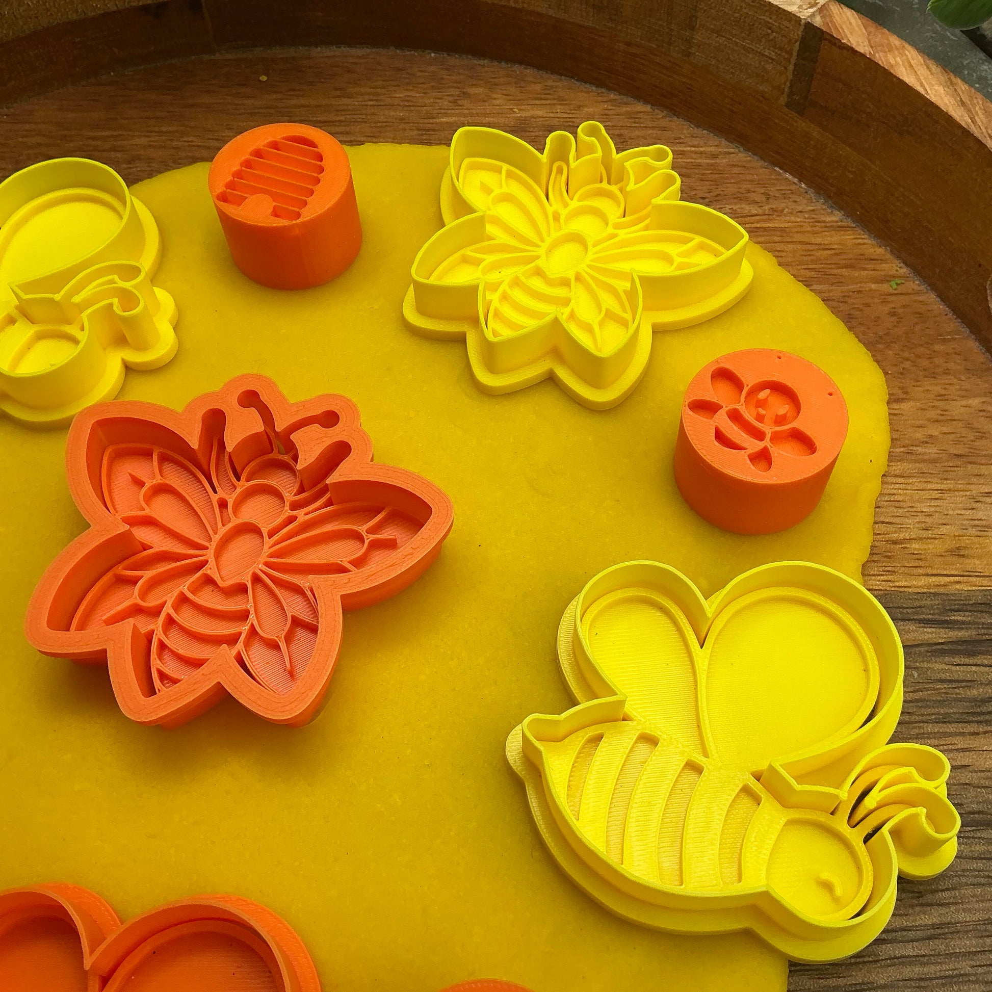 3D-printed bees and wasps play dough cookie cutter and stamp set - 10 piece minibeasts sensory set - view 4 of 12