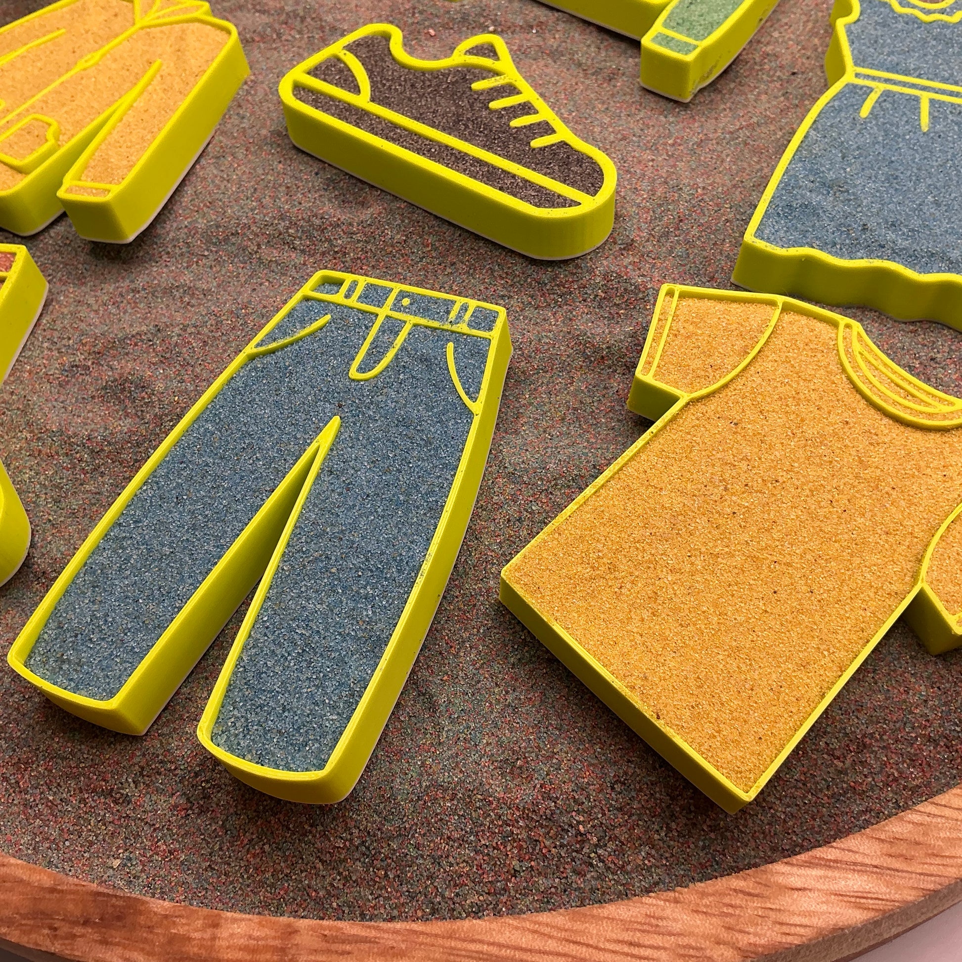 Clothes Sensory Filling Trays 8 Piece Set - side view