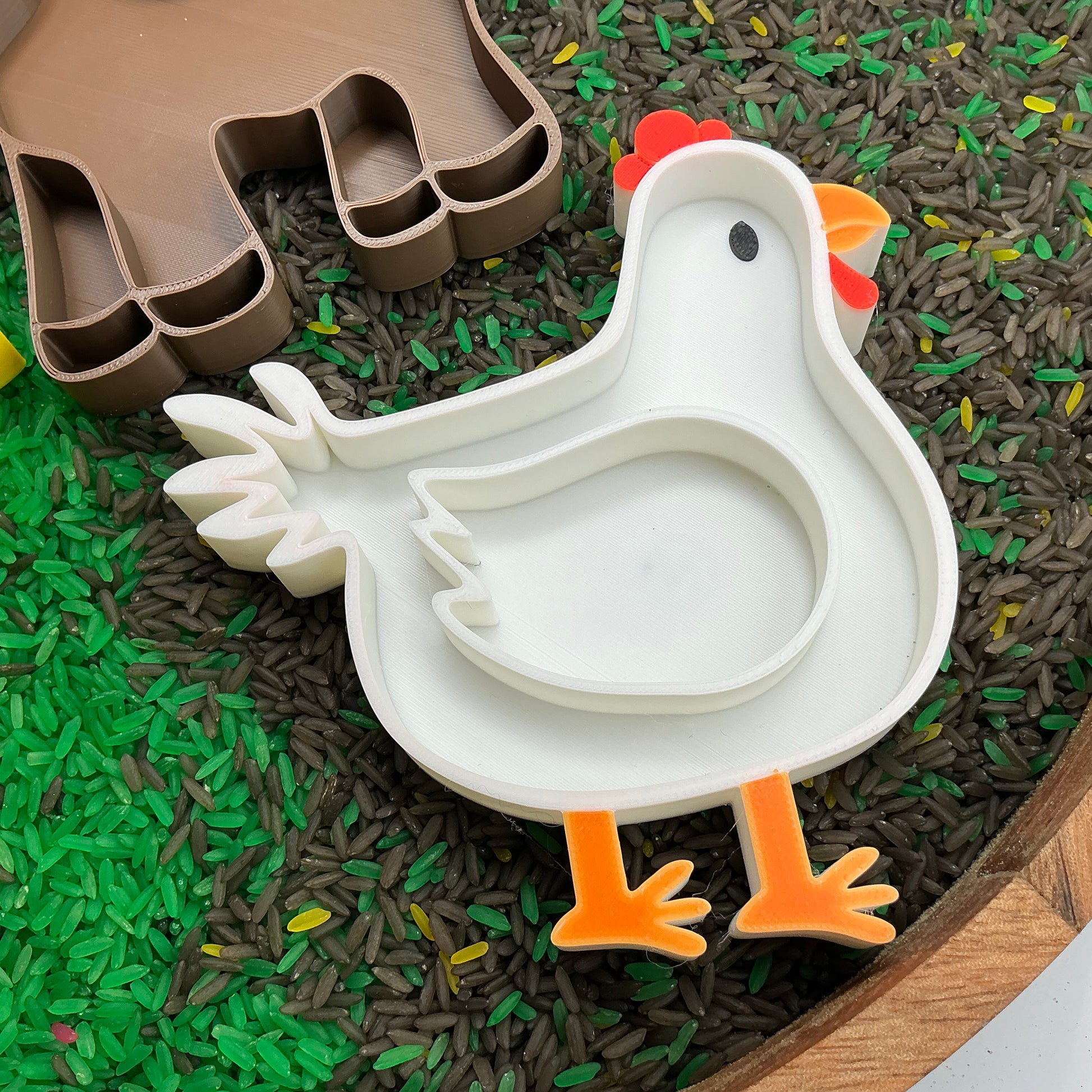 3D-printed farm animals sensory filling tray 6-piece set - pig, sheep, chick, chicken, cow and horse - view 6 of 15