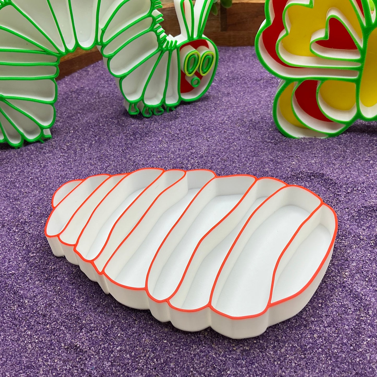 3D-printed butterfly life cycle sensory fill shape set - 3 piece with cocoon, caterpillar and butterfly - view 4 of 13