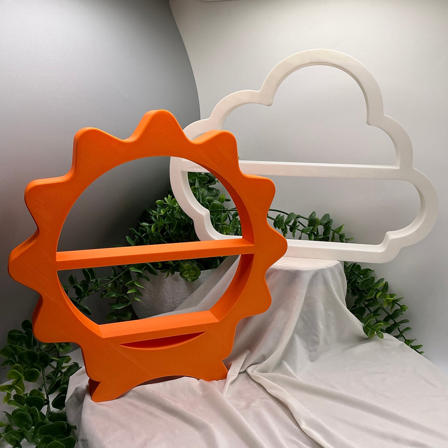 Set of two table top shelves cloud & Sun bedroom decor