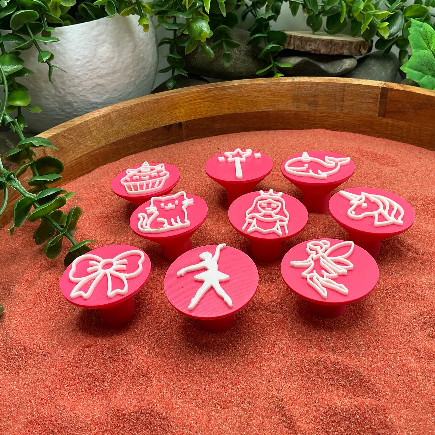 Play dough stamps 9 piece set Fairy Cat Ballerina princess theme stamps