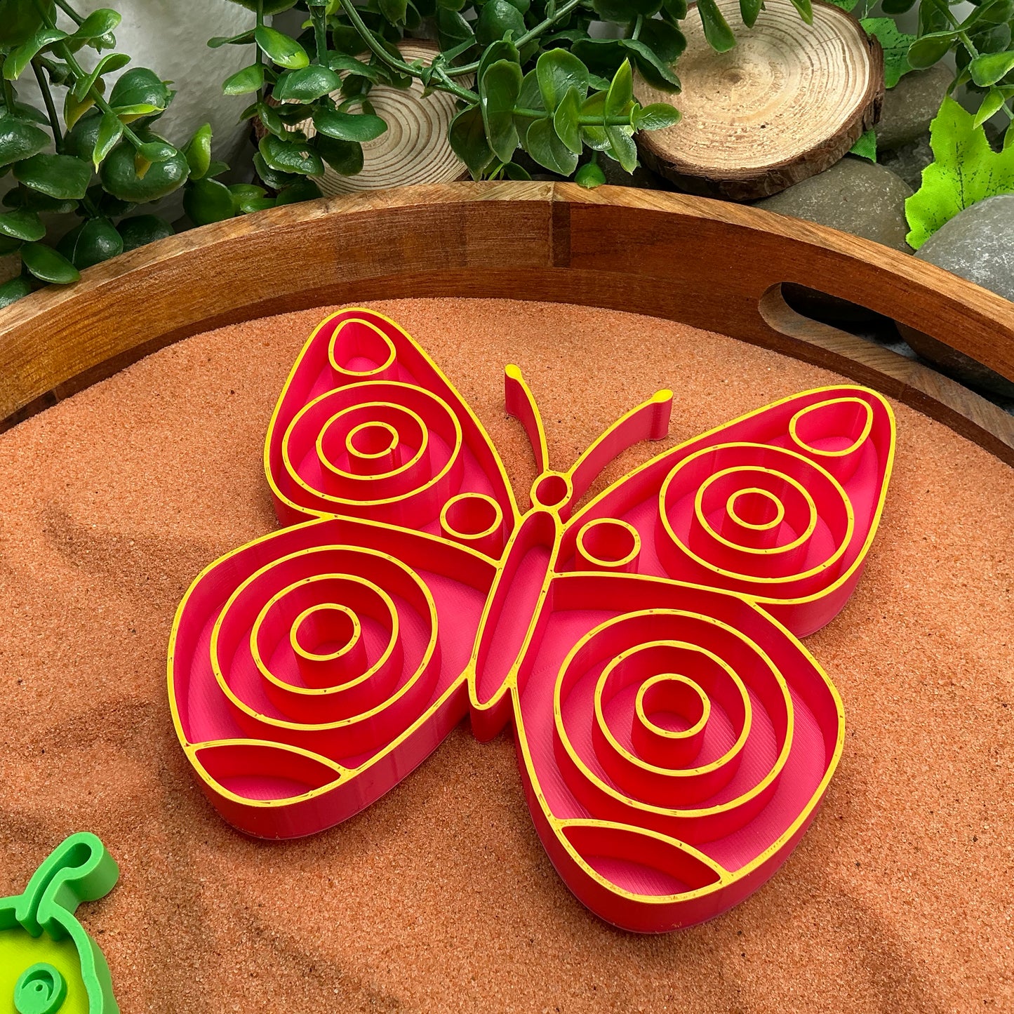 3D-printed caterpillar and butterfly garden sensory fill shape set - 2 piece life cycle pair - view 3 of 9