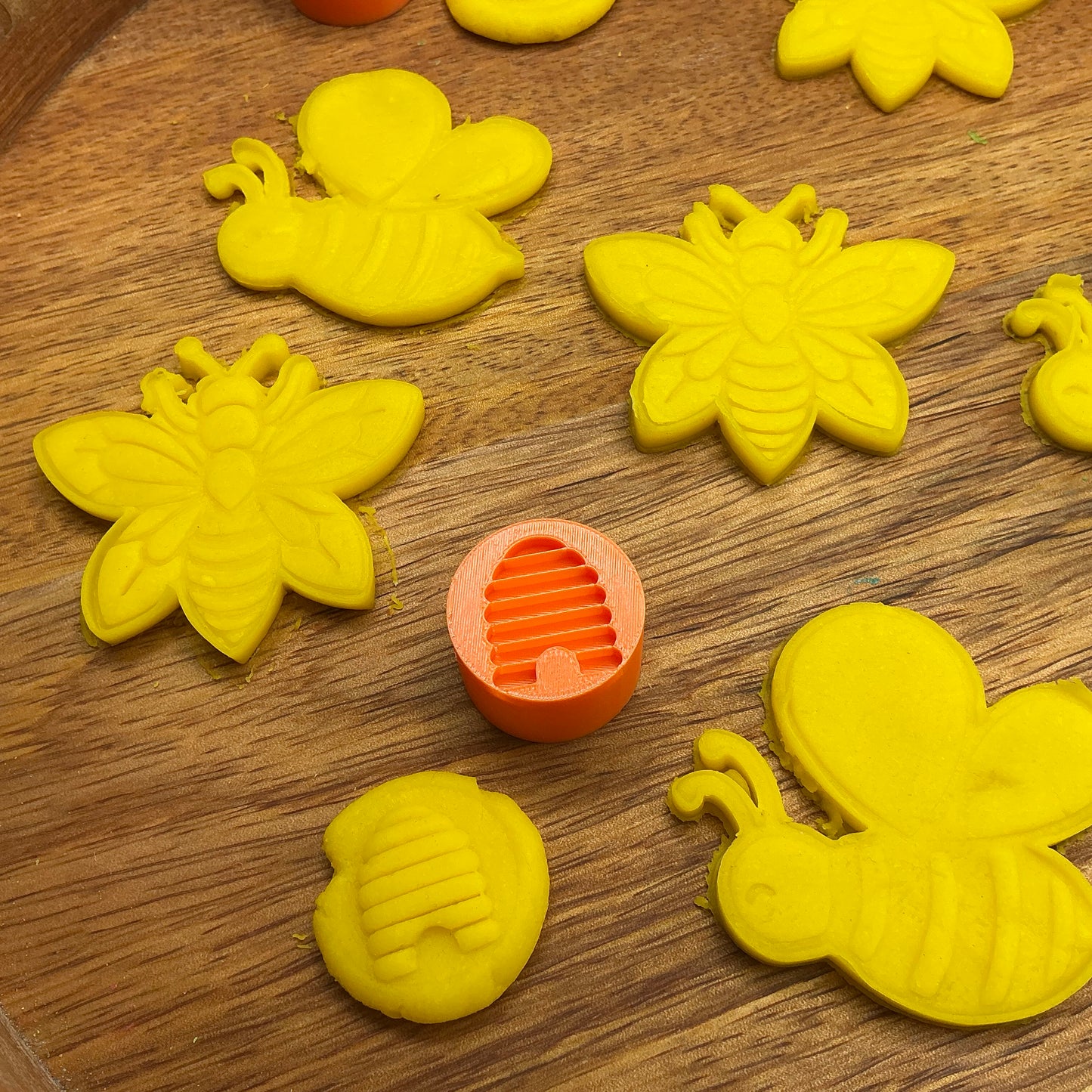 3D-printed bees and wasps play dough cookie cutter and stamp set - 10 piece minibeasts sensory set - view 7 of 12