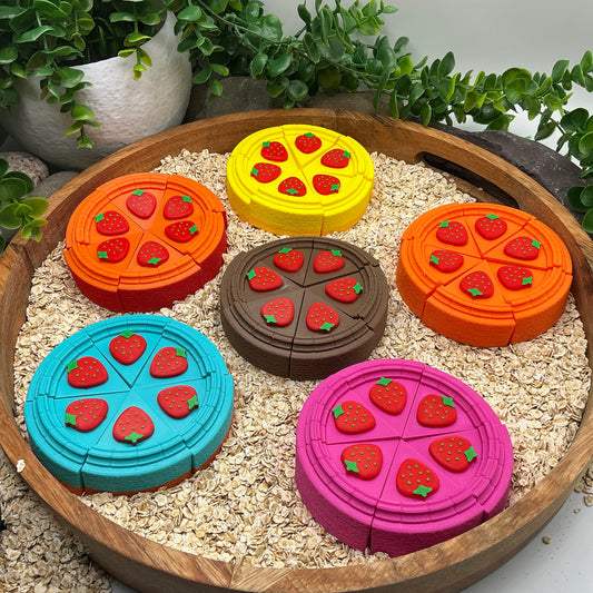 6 wedge slices cake role play pretend food play small cake