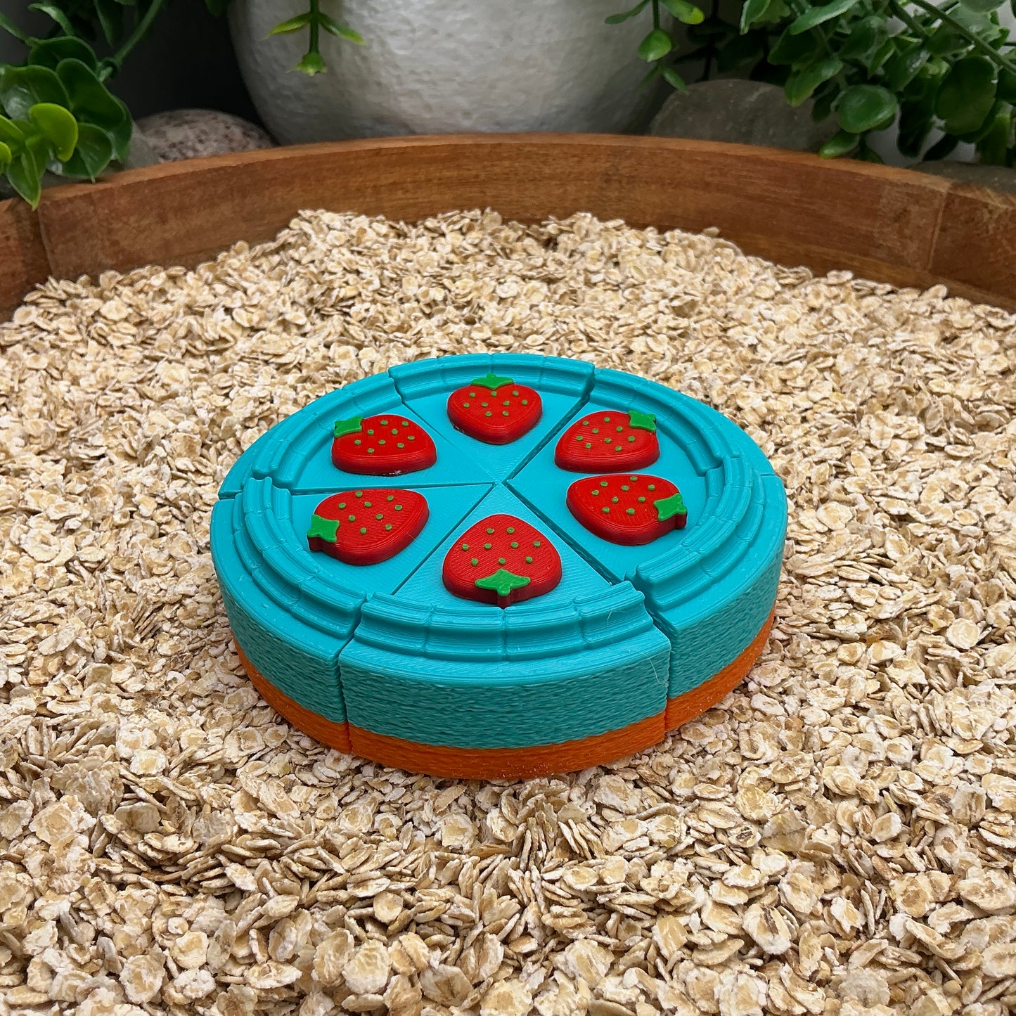 6 wedge slices cake role play pretend food play small cake
