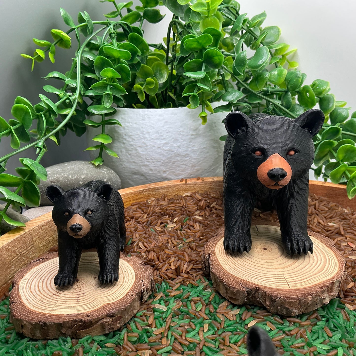 3D Printed Black Bear & three Cubs pretend Role play