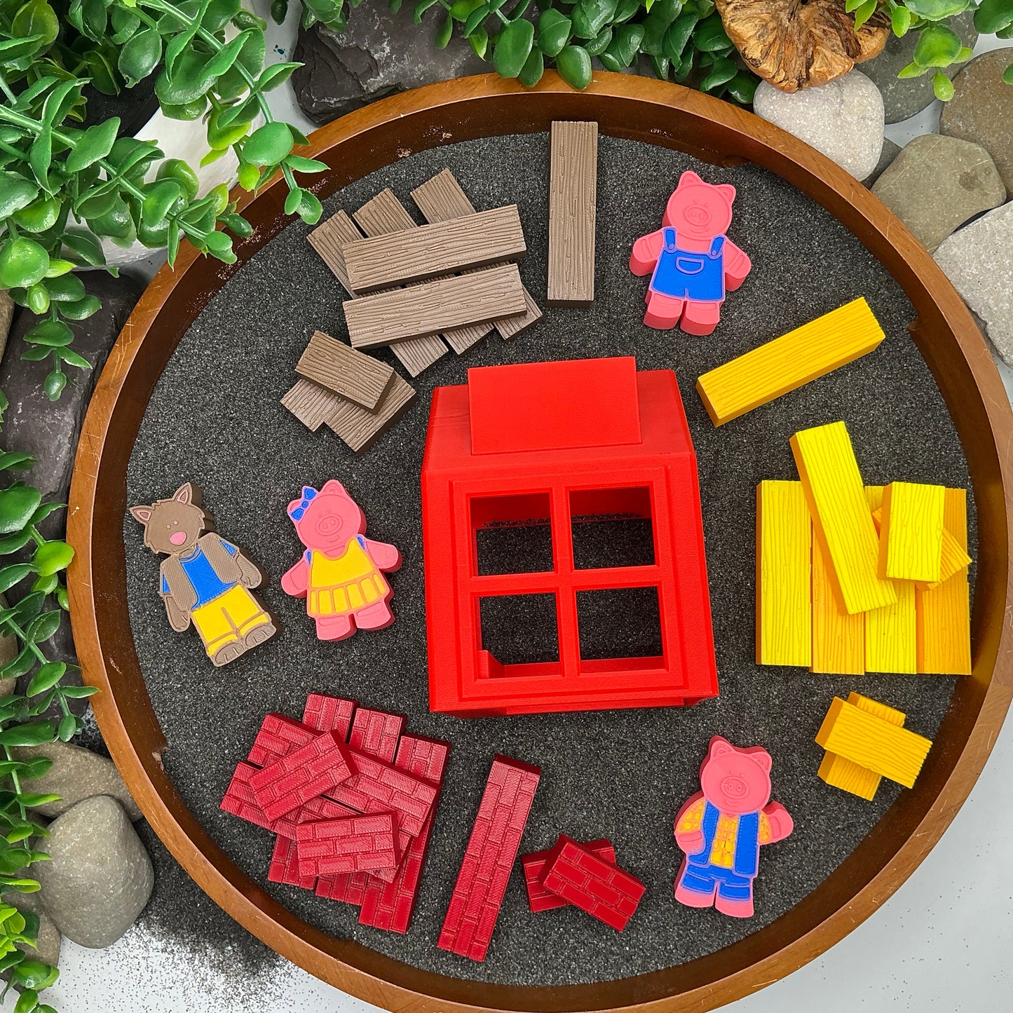Three Little Pigs Story telling set 3D Printed Toys Eco - Friendly