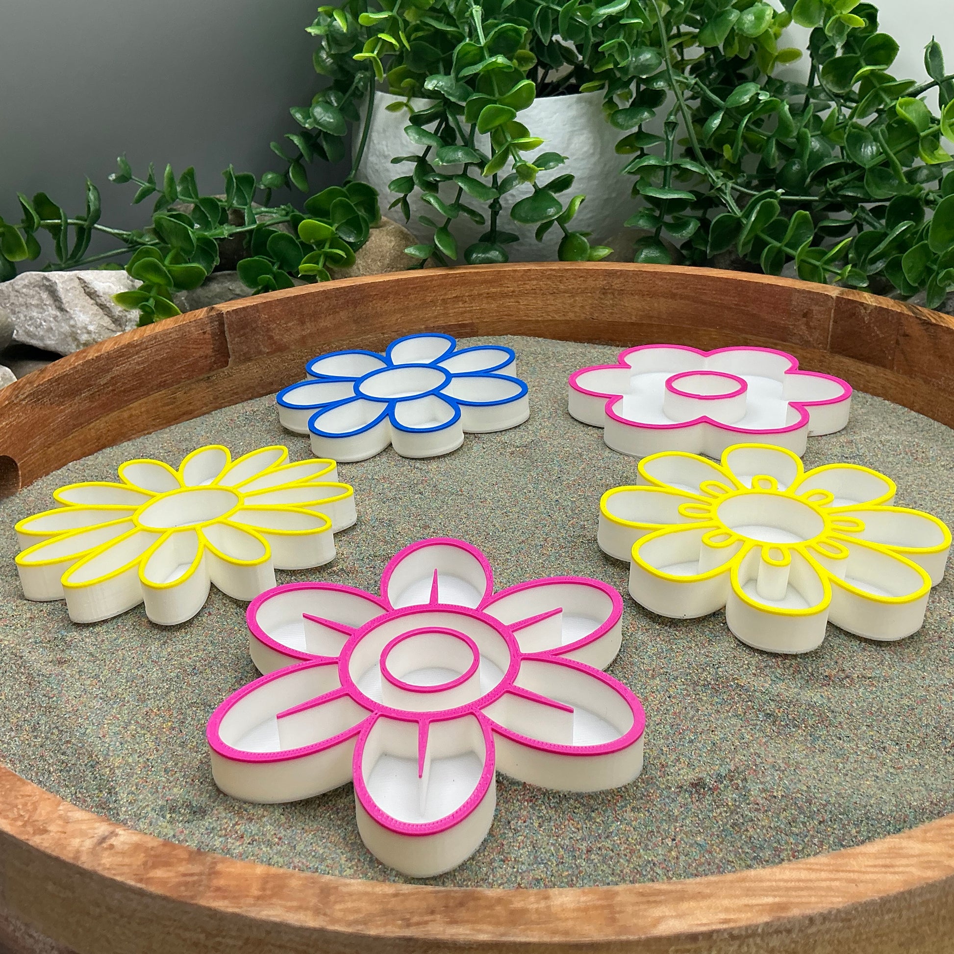 3D-printed flower fill shapes sensory filling tray, 5-piece spring and summer set for tuff trays - view 2 of 12