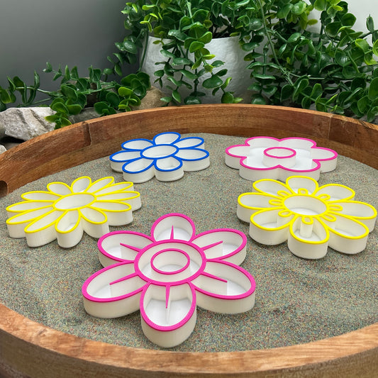 3D-printed flower fill shapes sensory filling tray, 5-piece spring and summer set for tuff trays - view 2 of 12