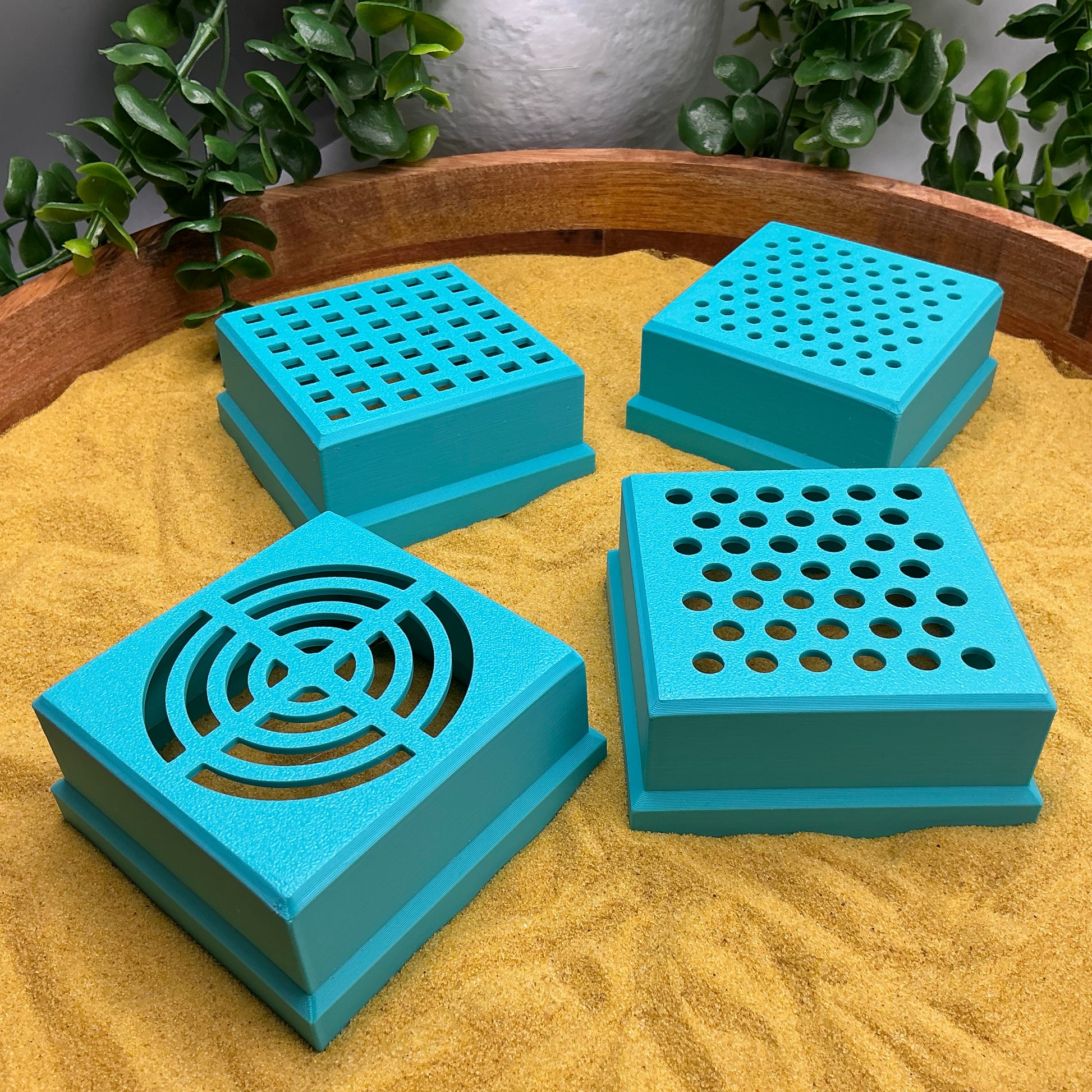 Sand & Water Sieve Set (4 Piece) Stacking Trays - in use