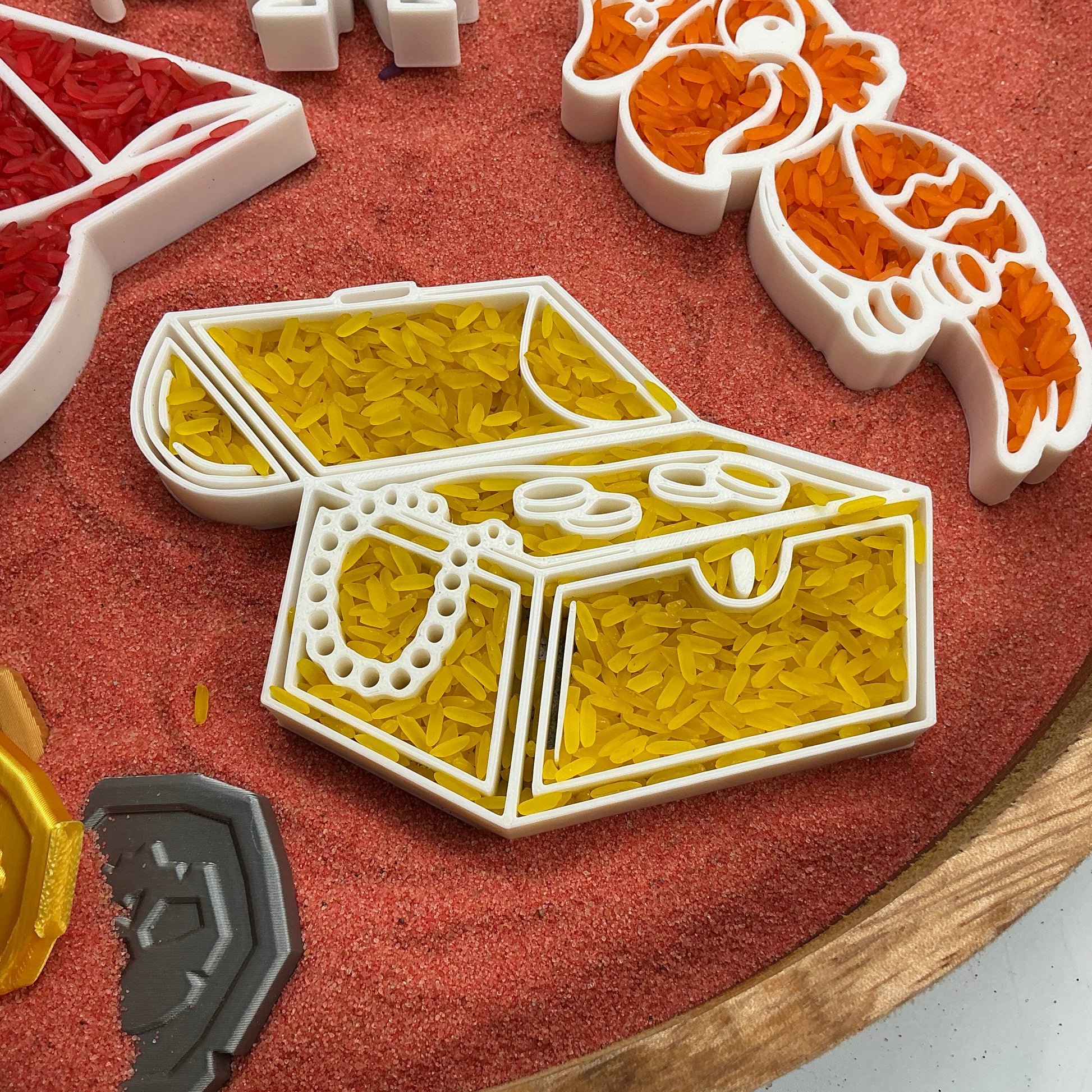 3D-printed pirates play sensory filling tray, 4-piece treasure-themed set for sand and rice tuff trays - view 11 of 13