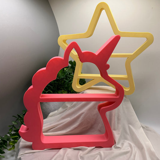 Set of two table top mini shelves Star & Unicorn bedroom decoration