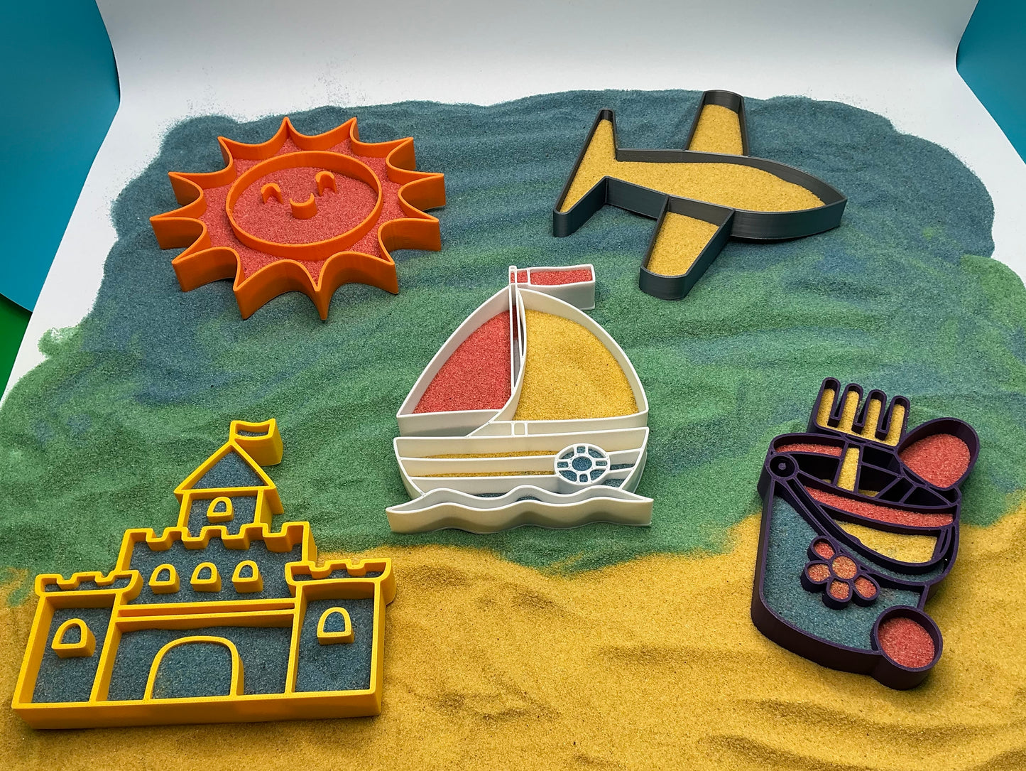 Summer Holiday Sensory Filling Trays Airplane, Boat, Sandcastle or Bucket Eco-Fr - View 13