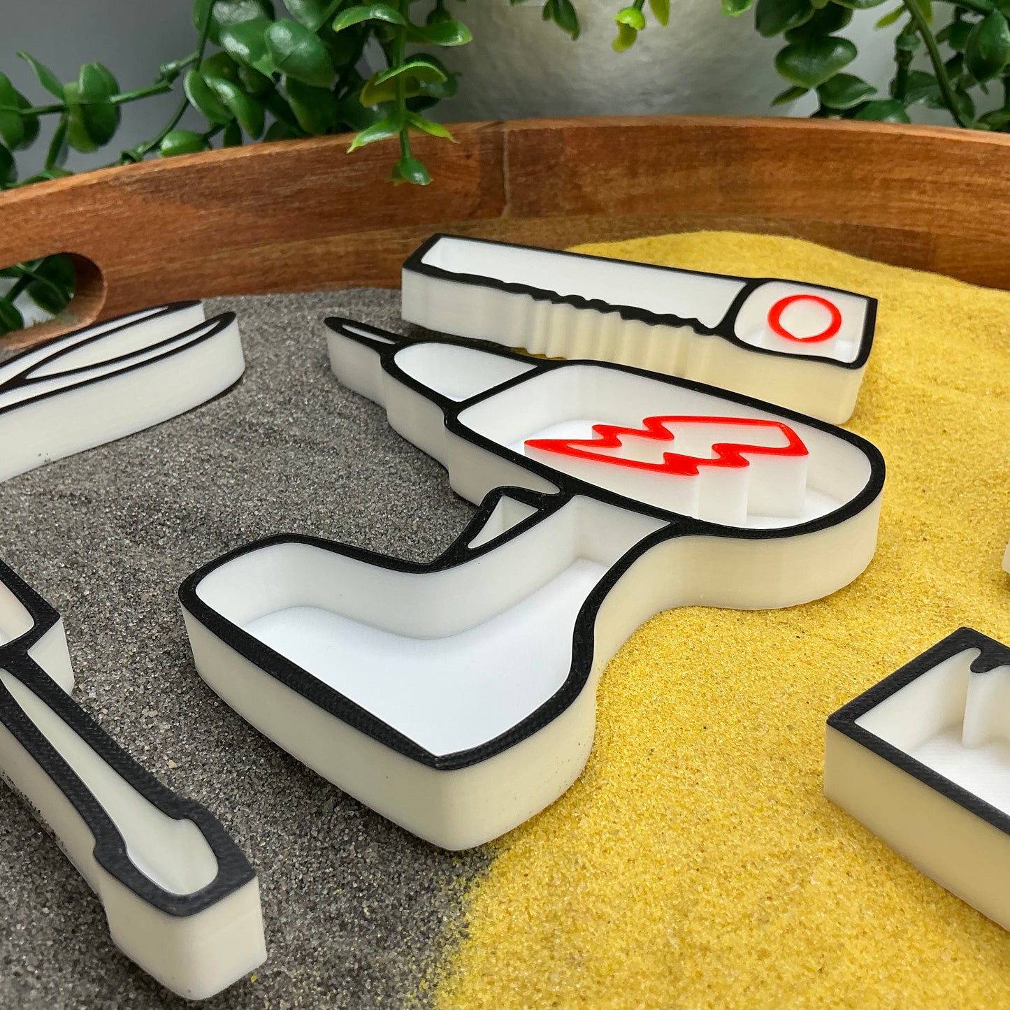 3D-printed construction toy tools sensory filling tray, 8-piece set for sand and rice tuff trays - view 10 of 11