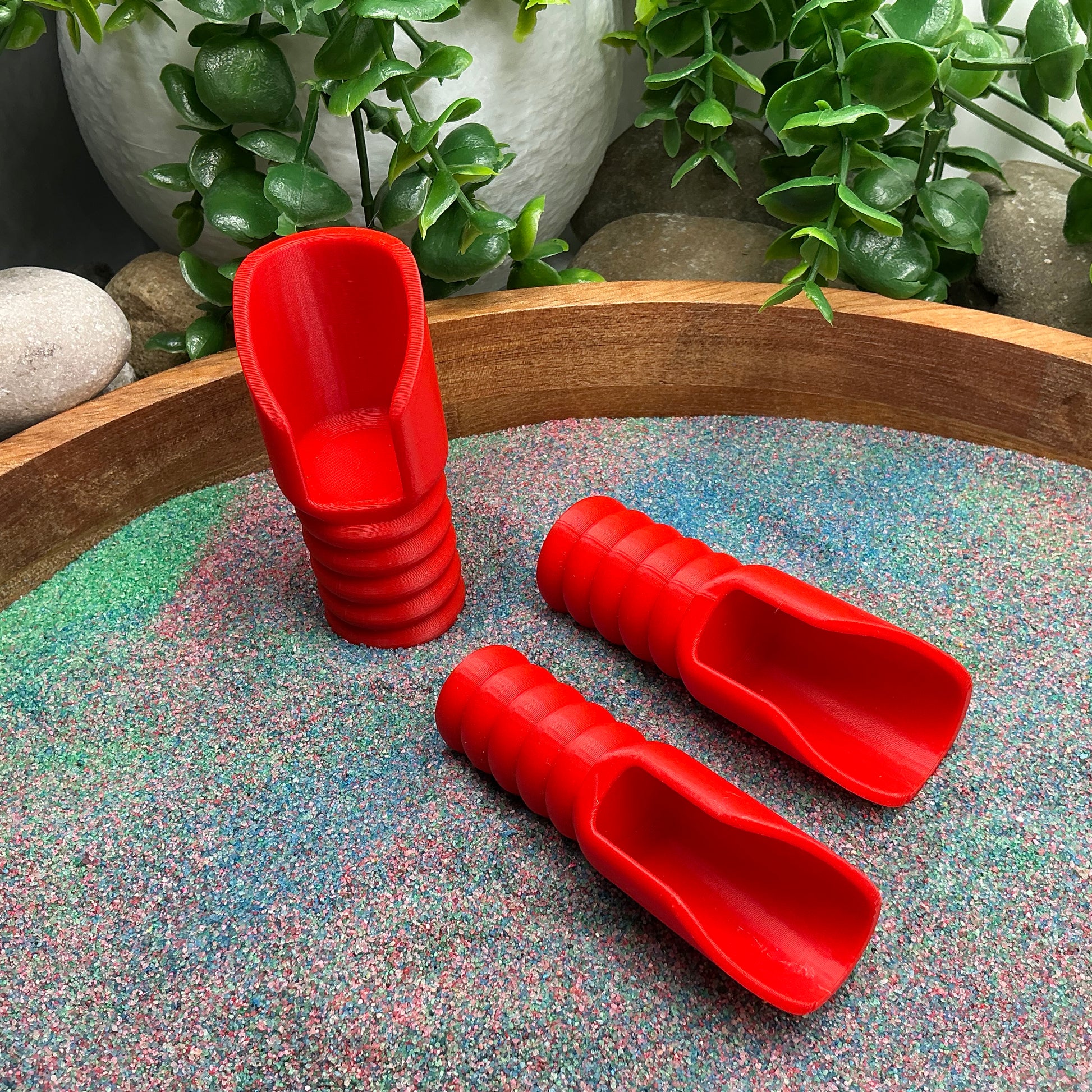 3D-printed children's sand play scoop set - 3 piece with small, medium and large scoops, choose from six colours - view 5 of 8