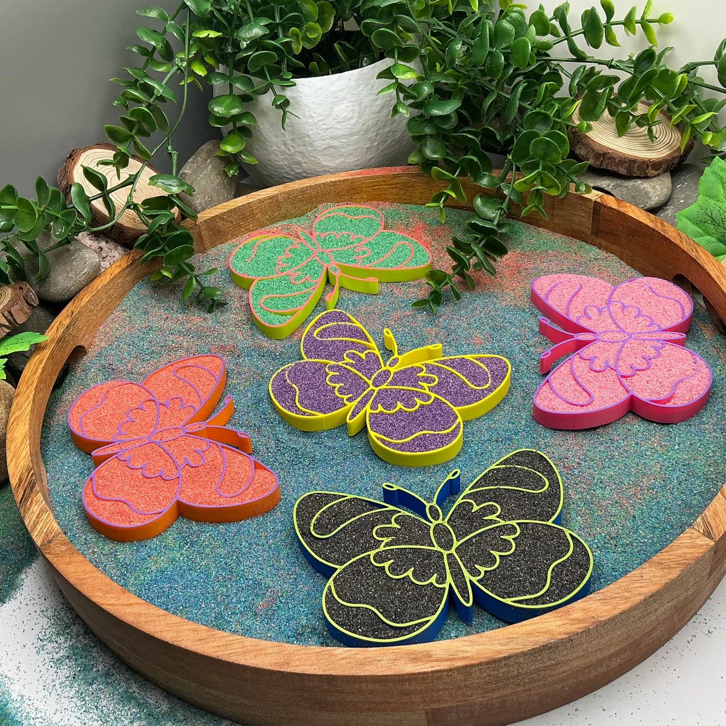 Butterfly fill shapes 5 piece set tuff tray sensory play