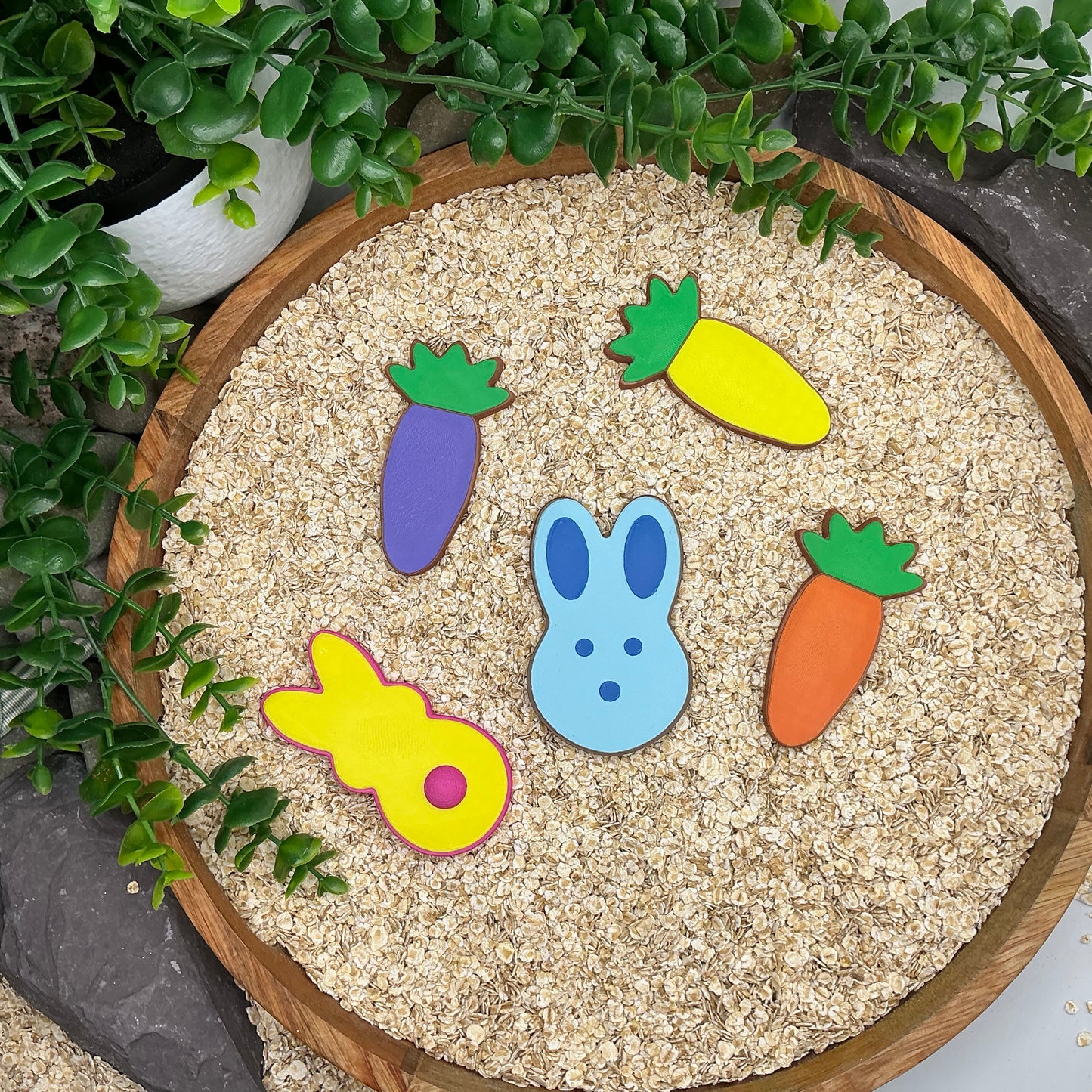 pretend food play kitchen role  play 5 piece set rabbit & carrots cookies