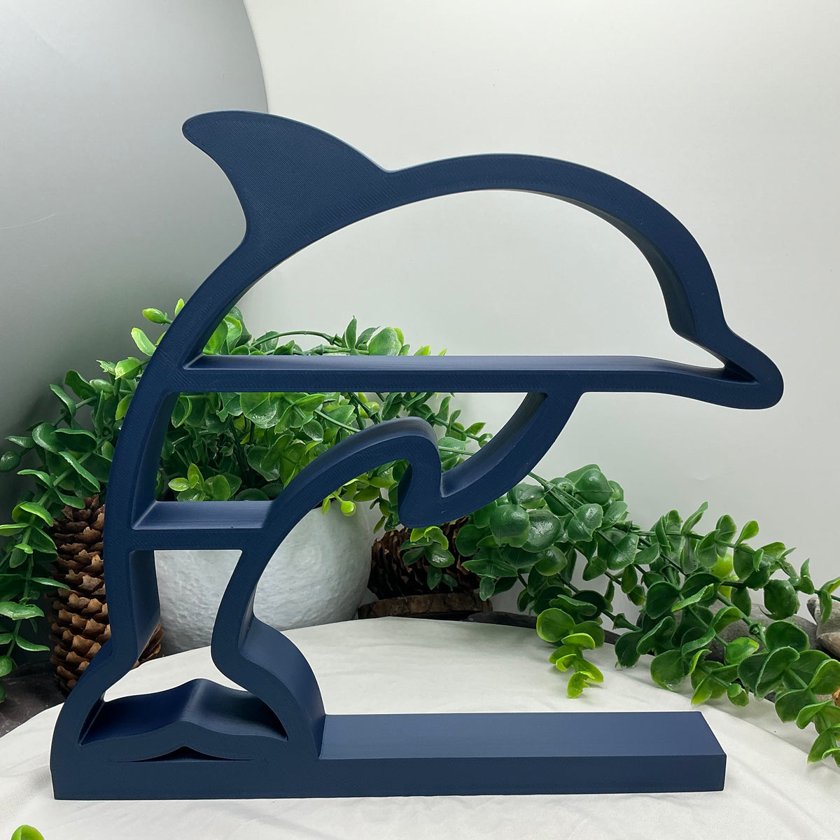 Dolphin & wave table top mini shelves display shelf, two piece set