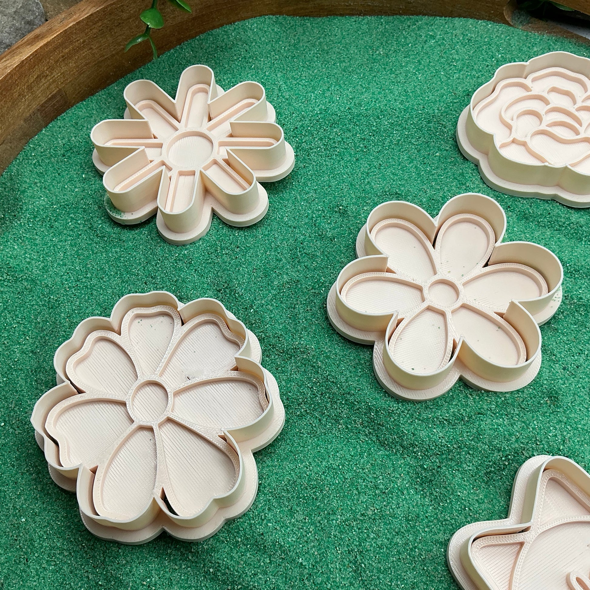 3D-printed flower garden play dough cookie cutter set - 5 piece spring and summer garden theme - view 2 of 10