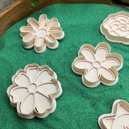 3D-printed flower garden play dough cookie cutter set - 5 piece spring and summer garden theme - view 2 of 10