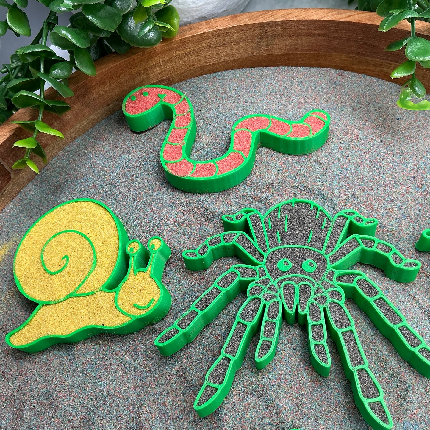 Spring Garden Insect Sensory Trays 6 Piece Set - close-up detail