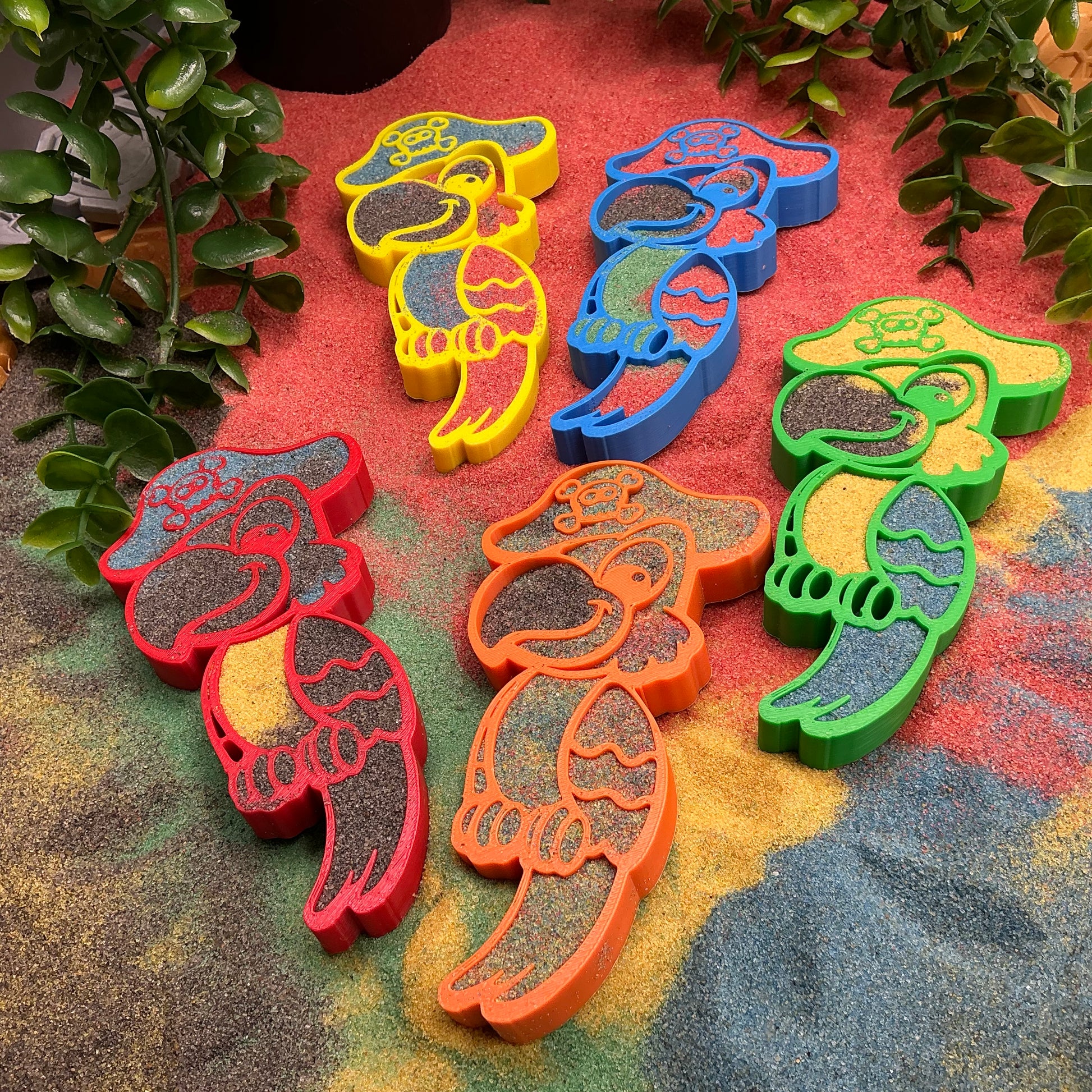 Parrot 3D Printed Sensory Filling Tray's Colourful Parrots 5 Piece Set Eco Frien - View 6