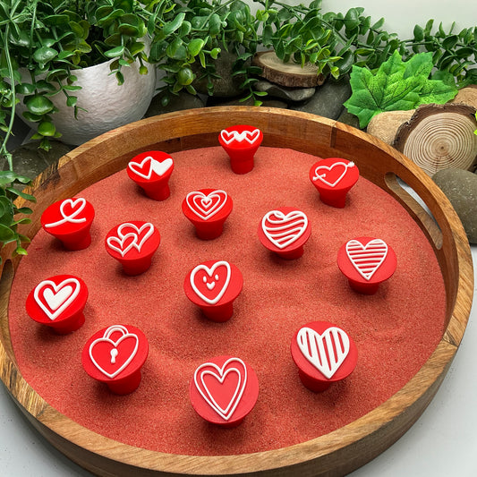 Heart shape stamps 13 piece set play dough stamps