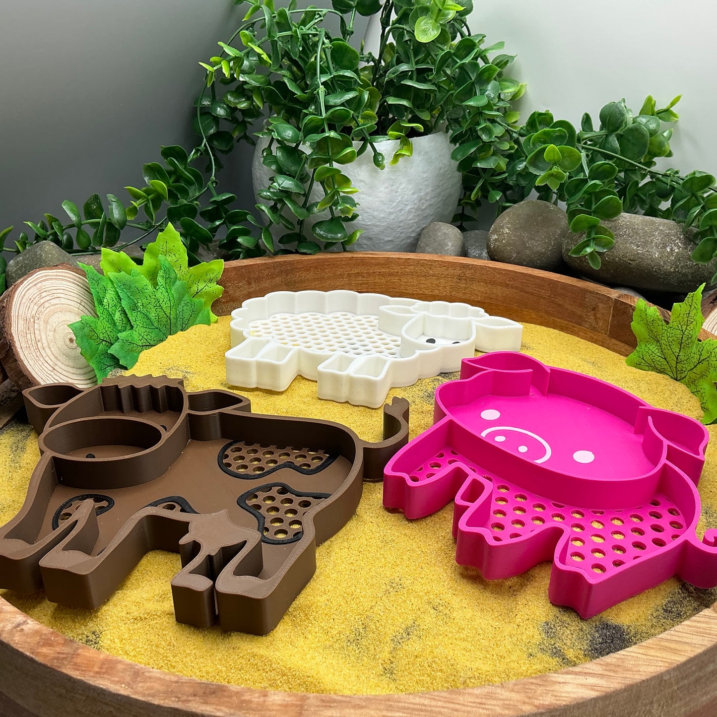 Farm Animal Sieves - 3 Piece Set for Sand & Water Play (Cow, Sheep & Pig)