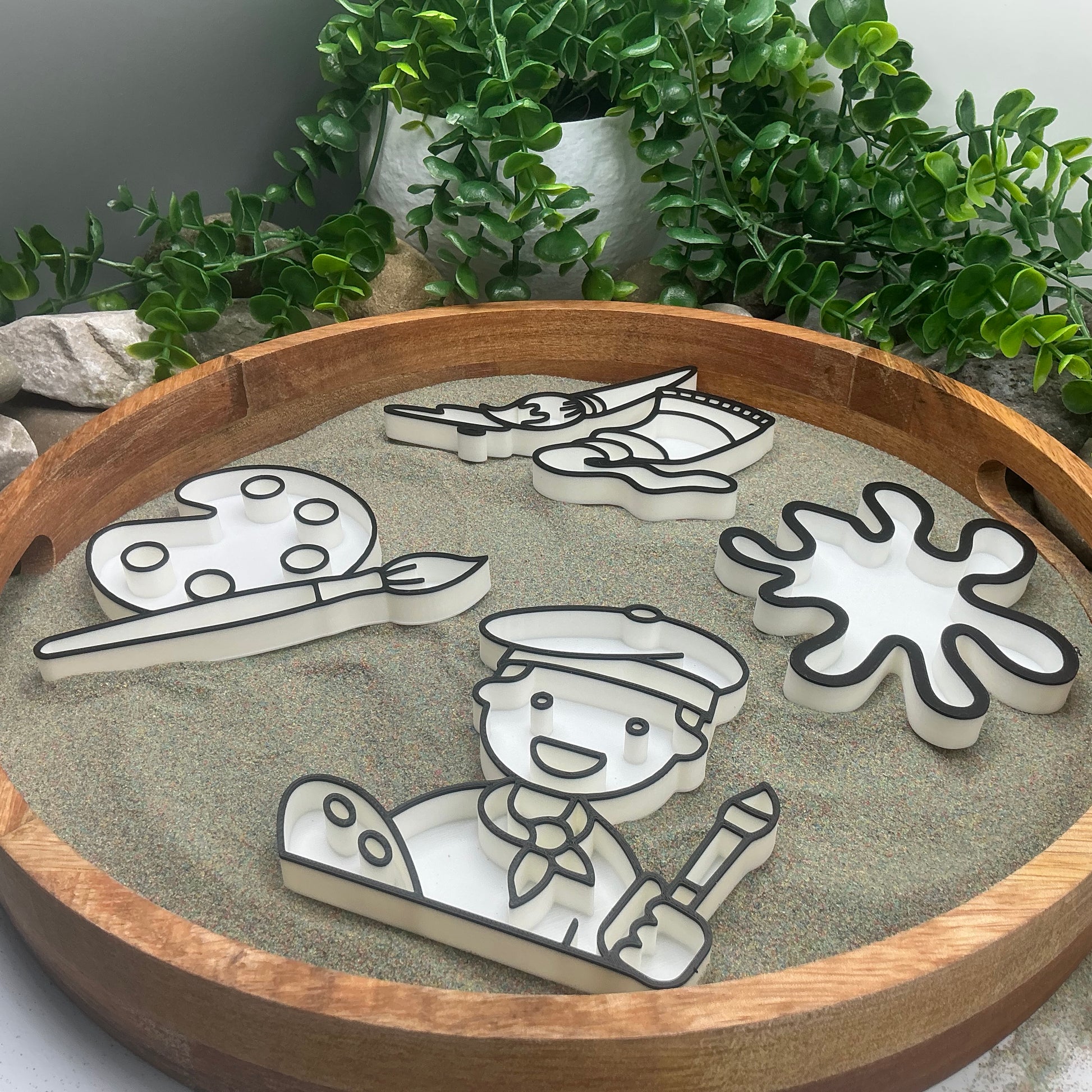 3D-printed play artist sensory filling tray, 4-piece art-themed set for sand and rice tuff trays - view 6 of 15